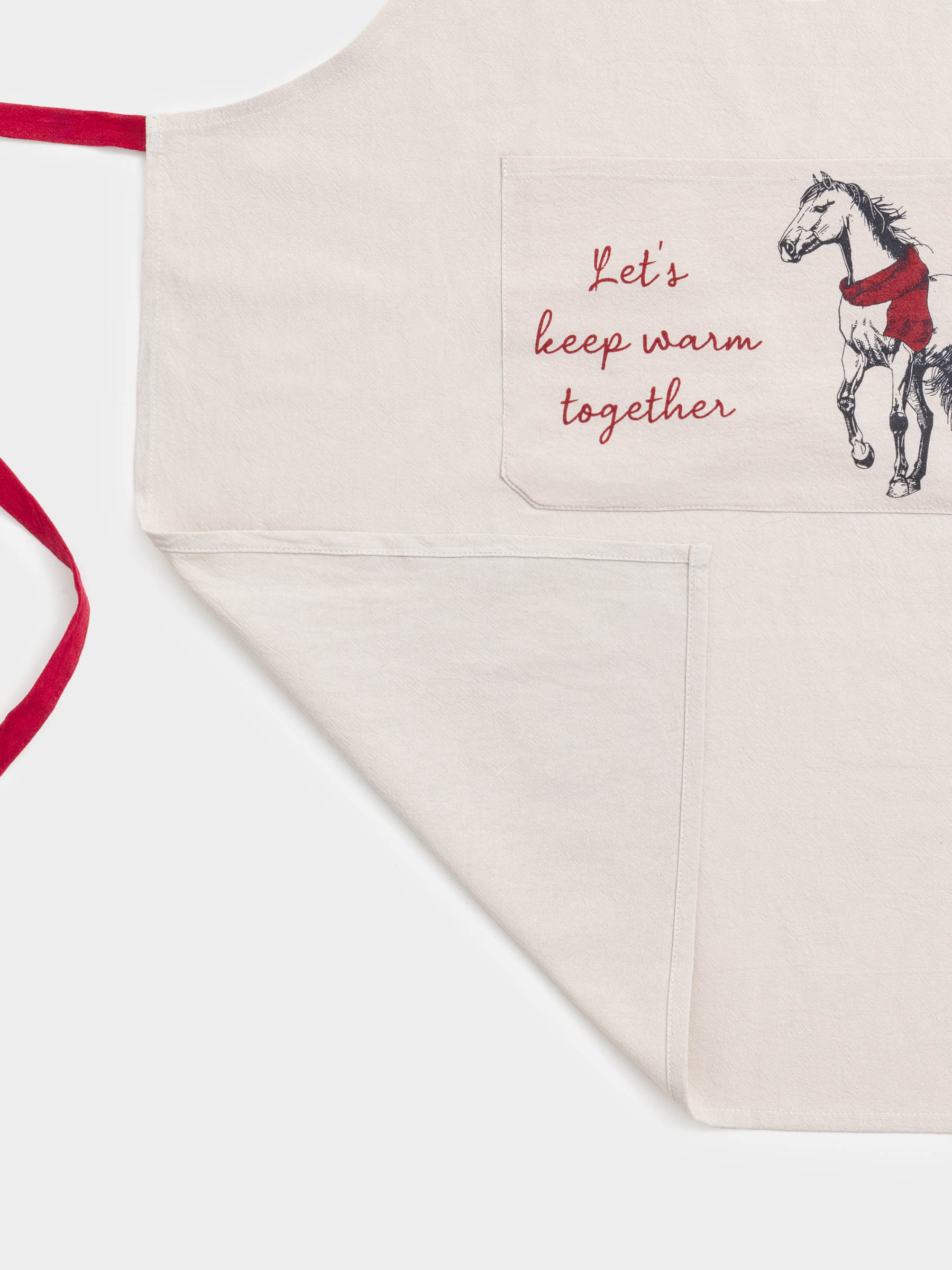 Алжапқыш, 65х80 см, мақта, сұр және сарғылт-қоңыр, Жылқы, Horse in scarf, image-2