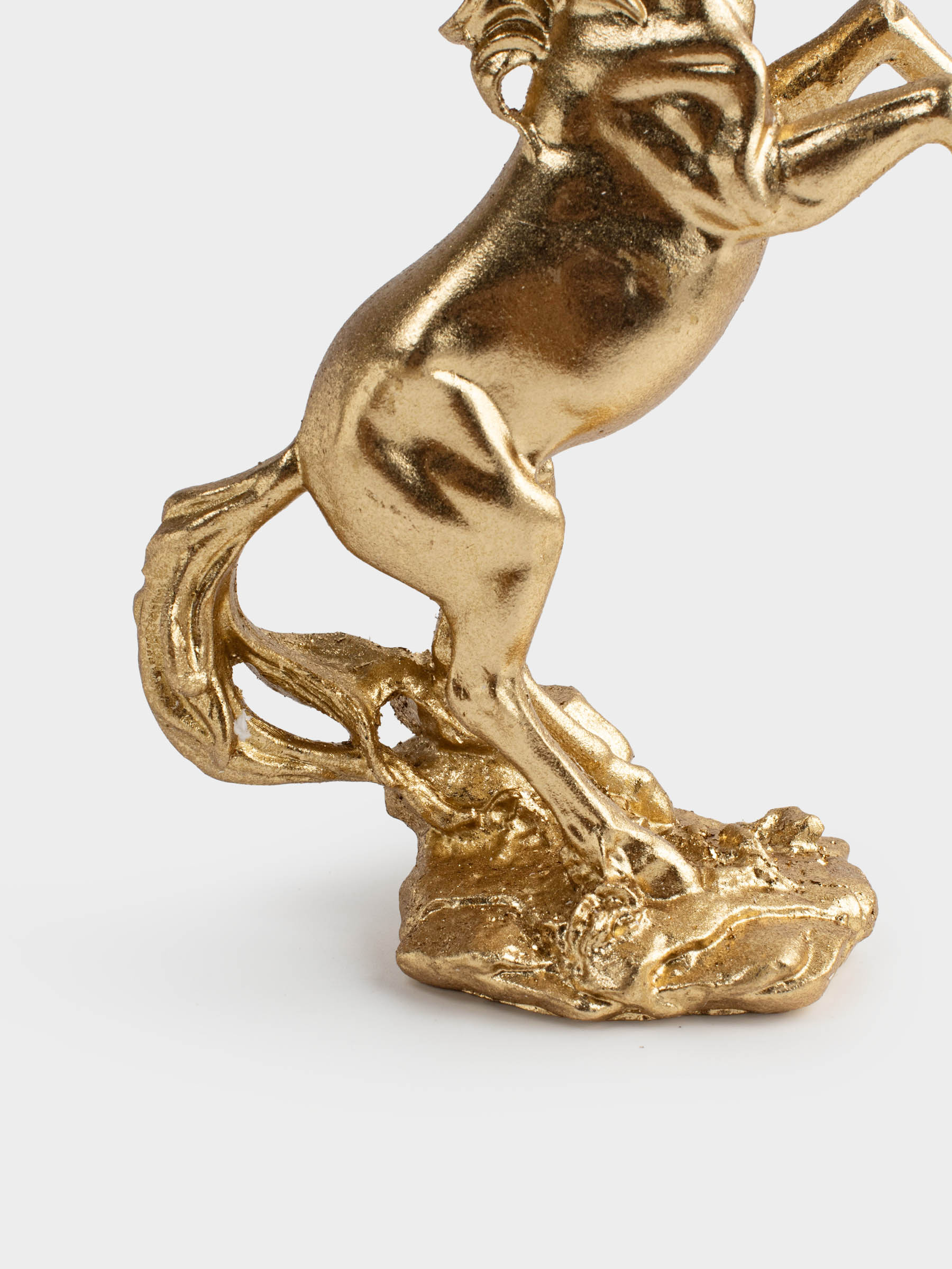 Мүсінше, 17 см, полирезин, алтын, Жылқы, Horse gold, image-2