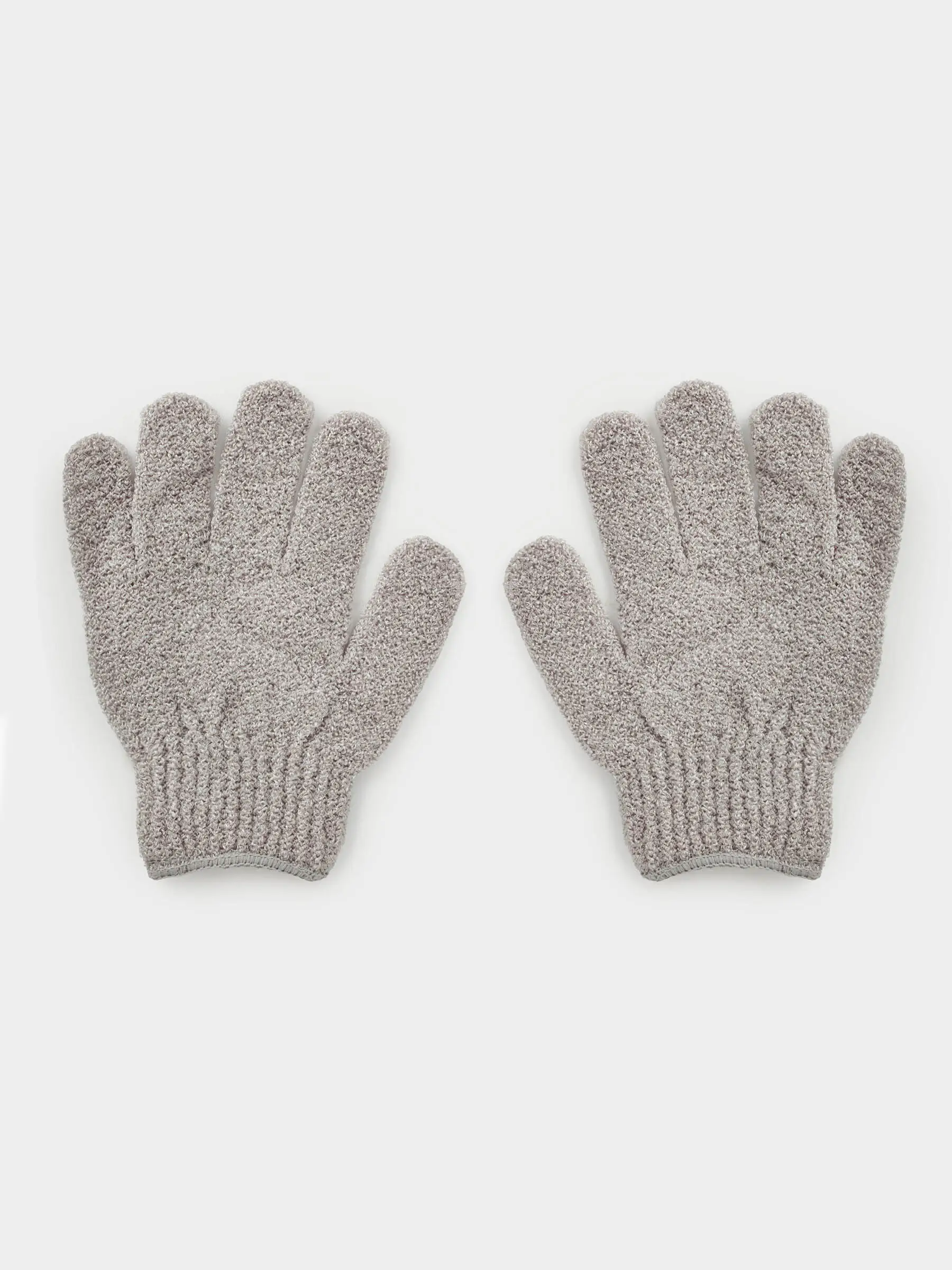 Перчатка для мытья тела, 19 см, 2 шт, нейлон, серая, Gentle spa, image-0