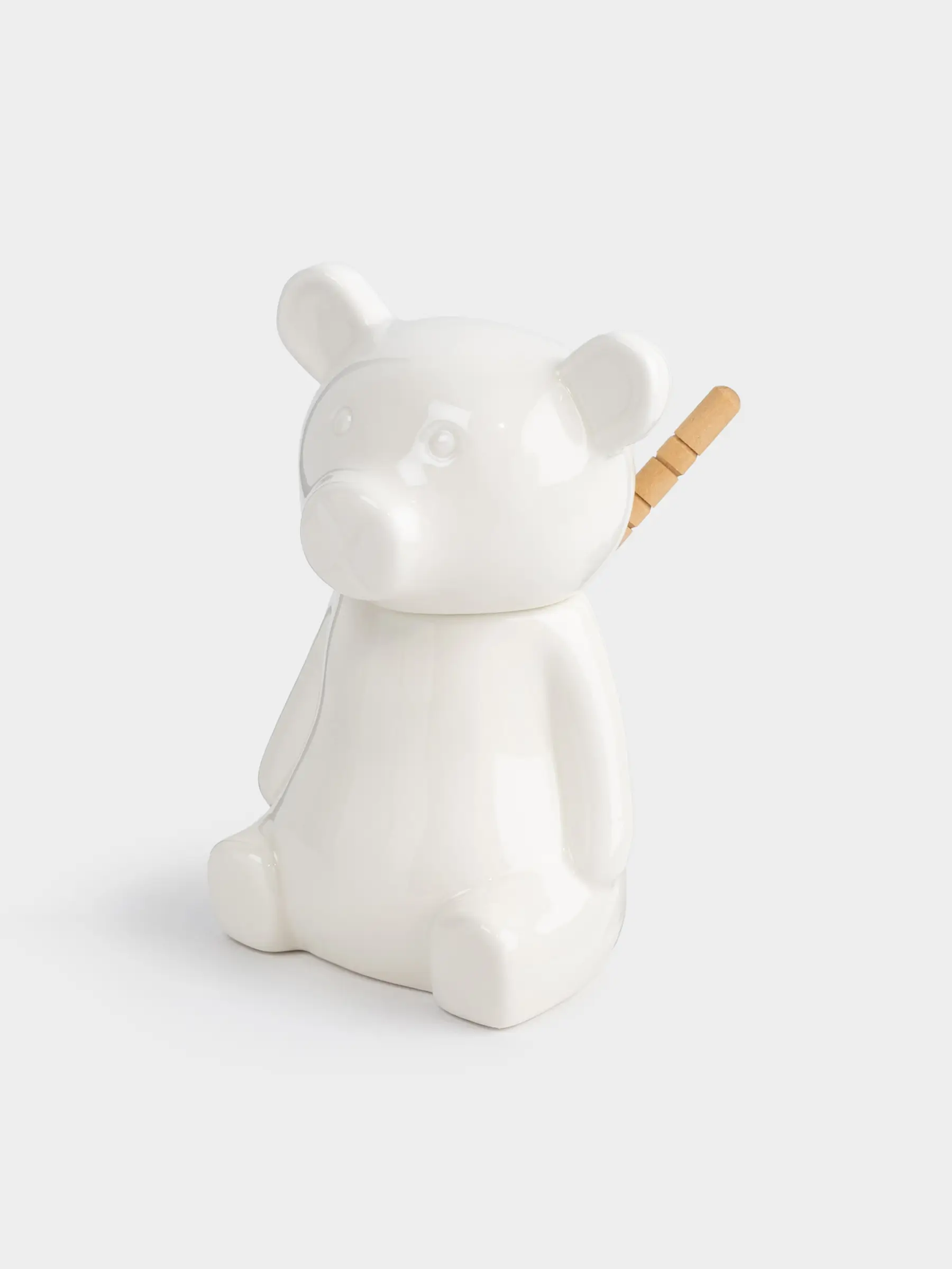 Банка для меда, 250 мл, с ложкой, фарфор P/бамбук, Медведь, Bear Meni