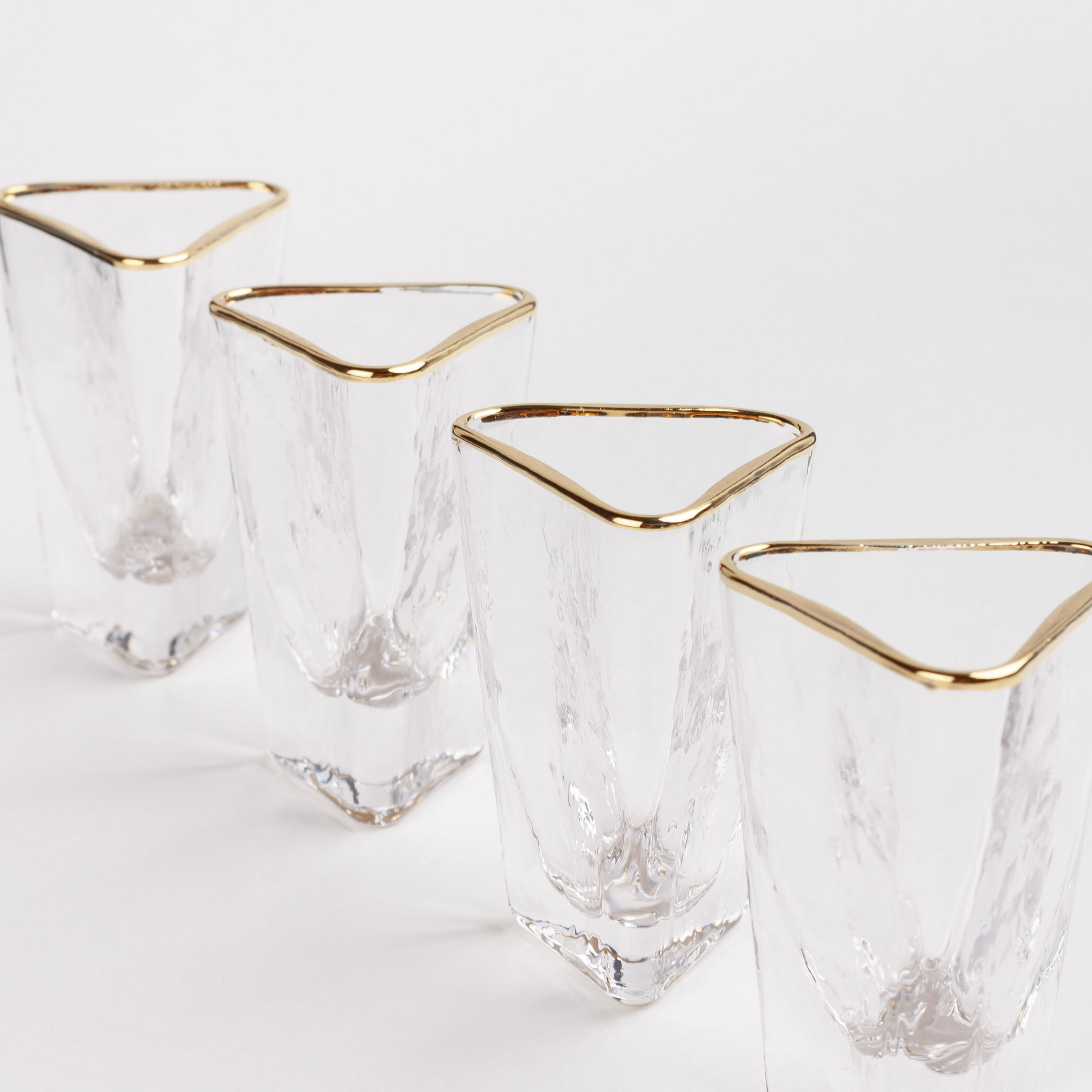 Стопка для водки, 40 мл, 4 шт, стекло, золотистый кант, Triangle Gold, image-4