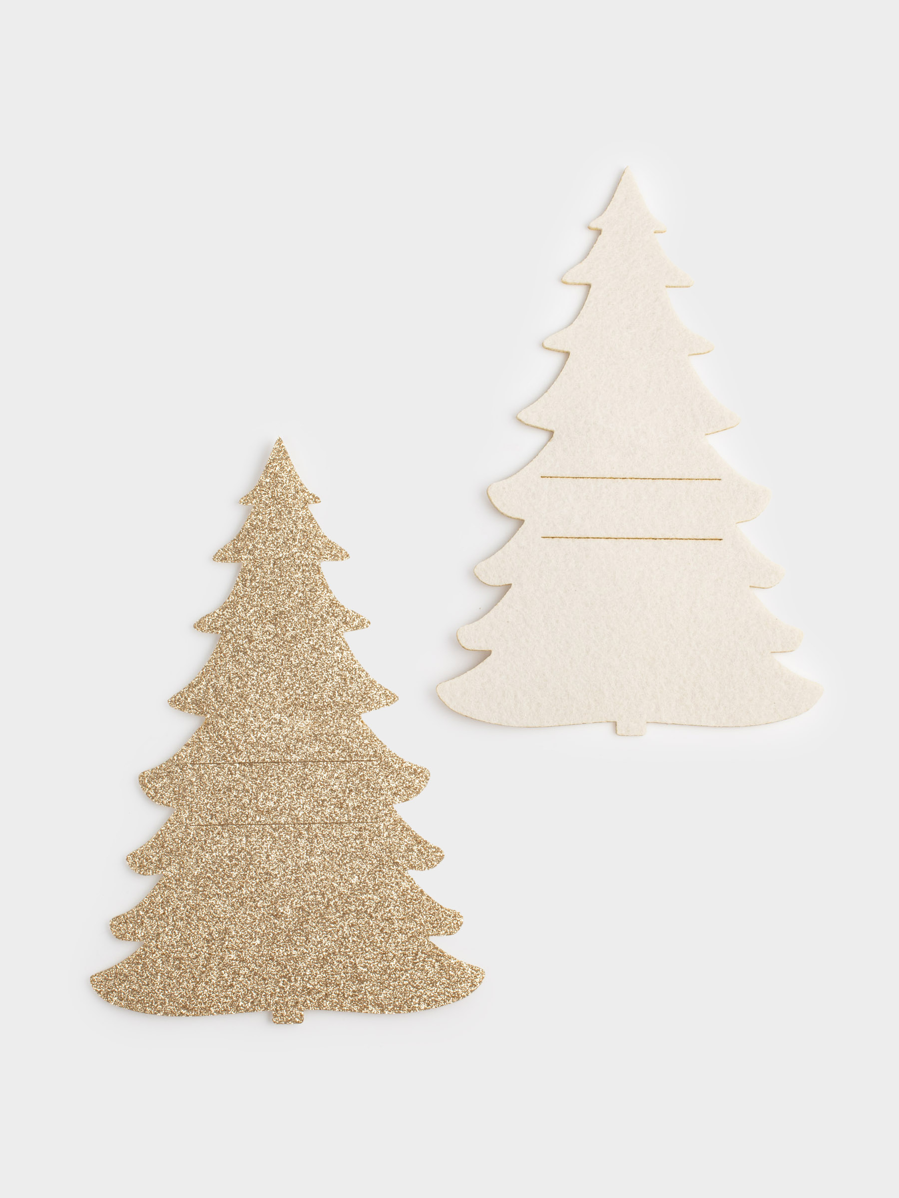 Карман для столовых приборов, 24х16 см, 2 шт, фетр, золотистый, Ель, Felt mat, image-3