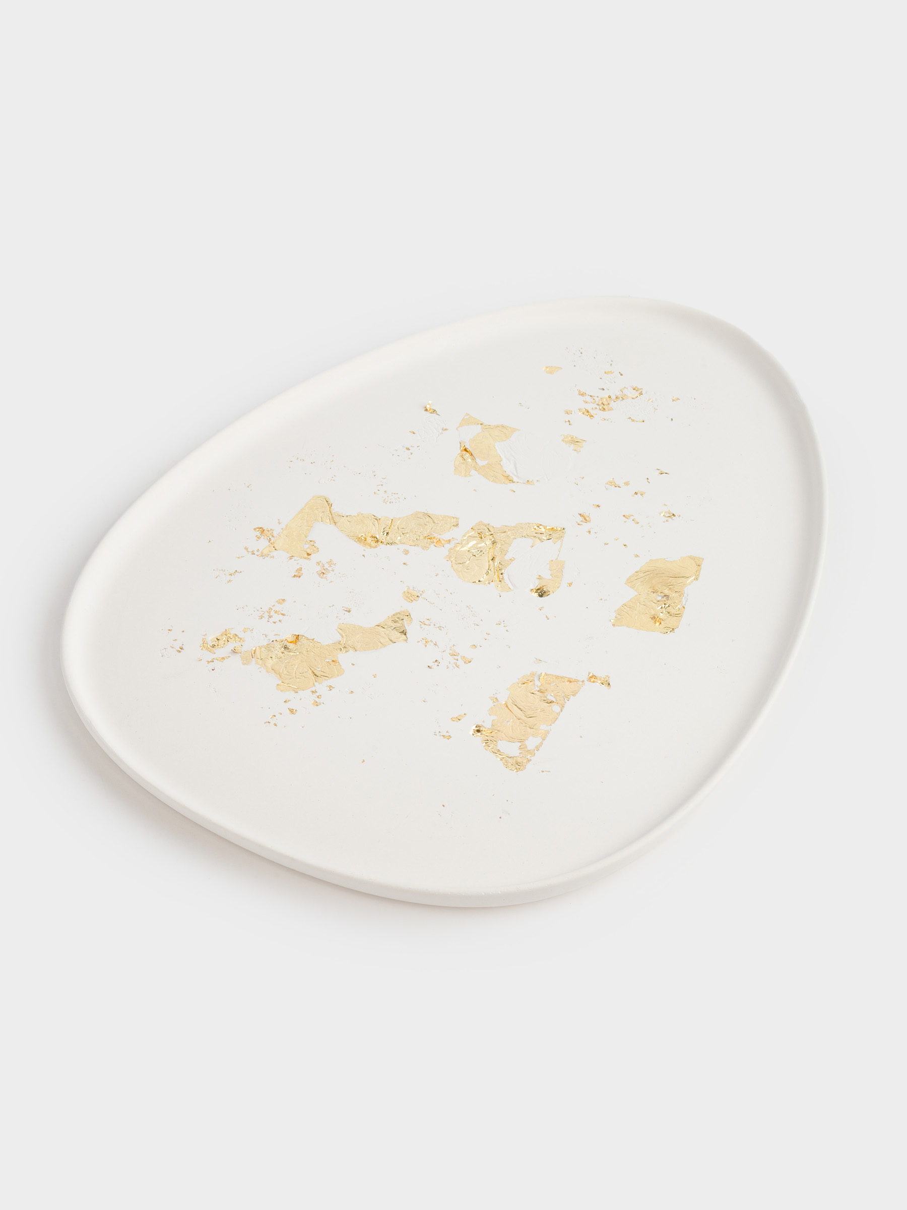 Блюдо декоративное, 25х20 см, гипс/фольга, бежево-золотистое, Antic gold, image-1