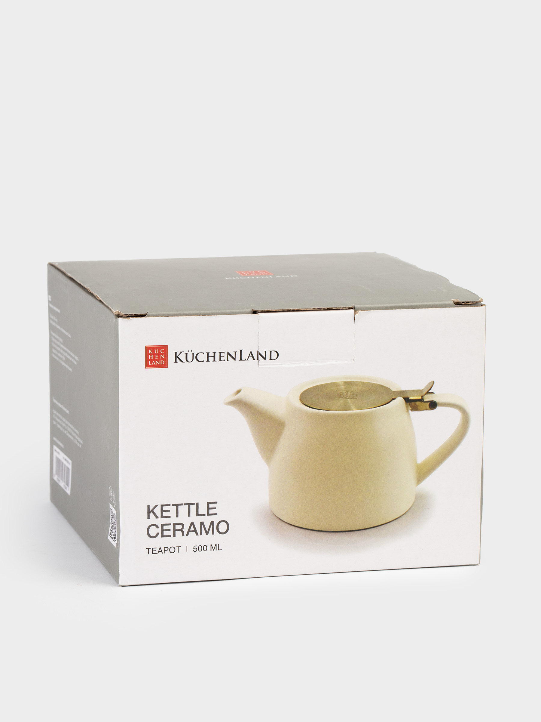 Чайник заварочный, 500 мл, керамика/сталь, молочно-золотистый, Kettle ceramo, image-6
