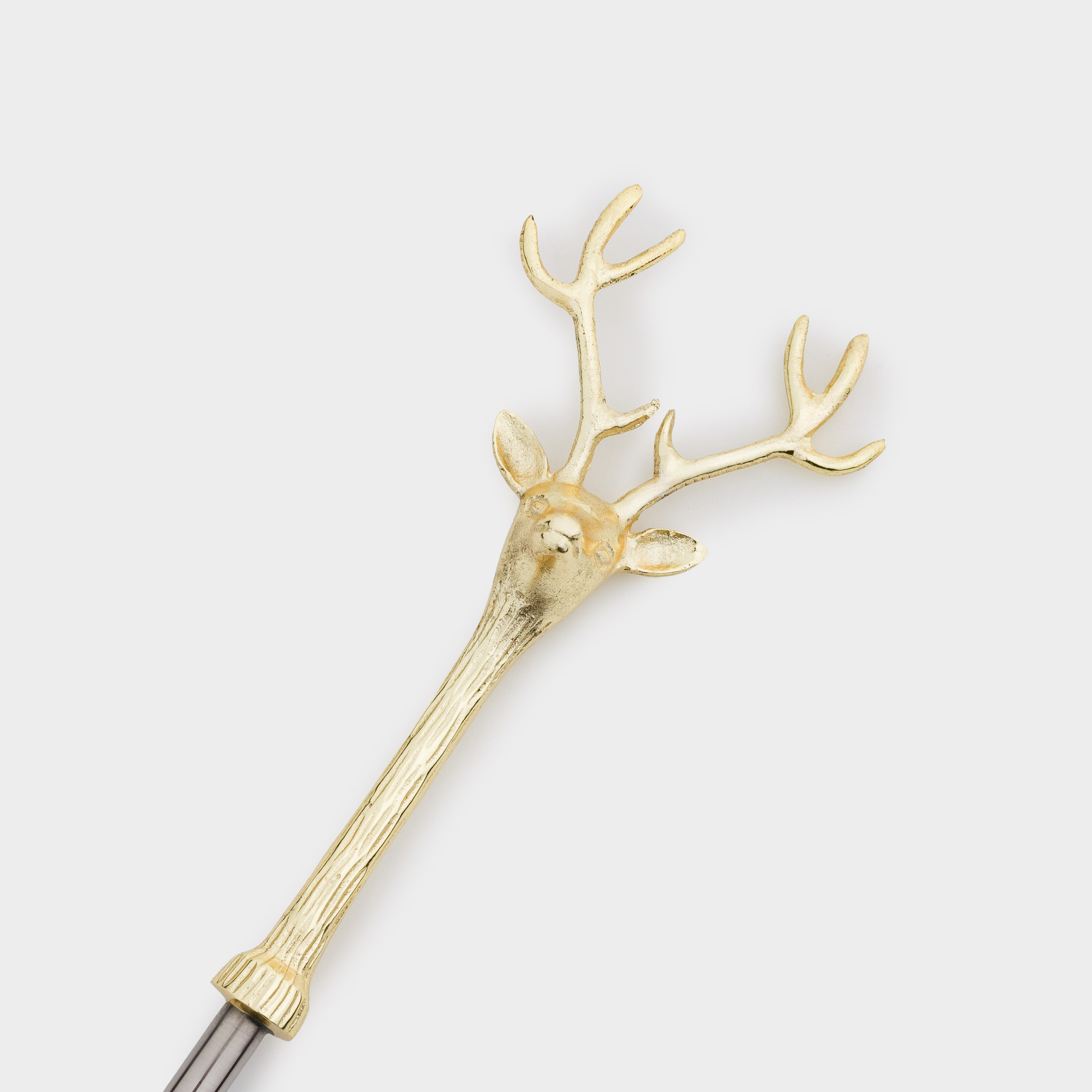 Ложка сервировочная, 30 см, сталь/латунь, золотистая, Голова оленя, Arctic deer, image-2
