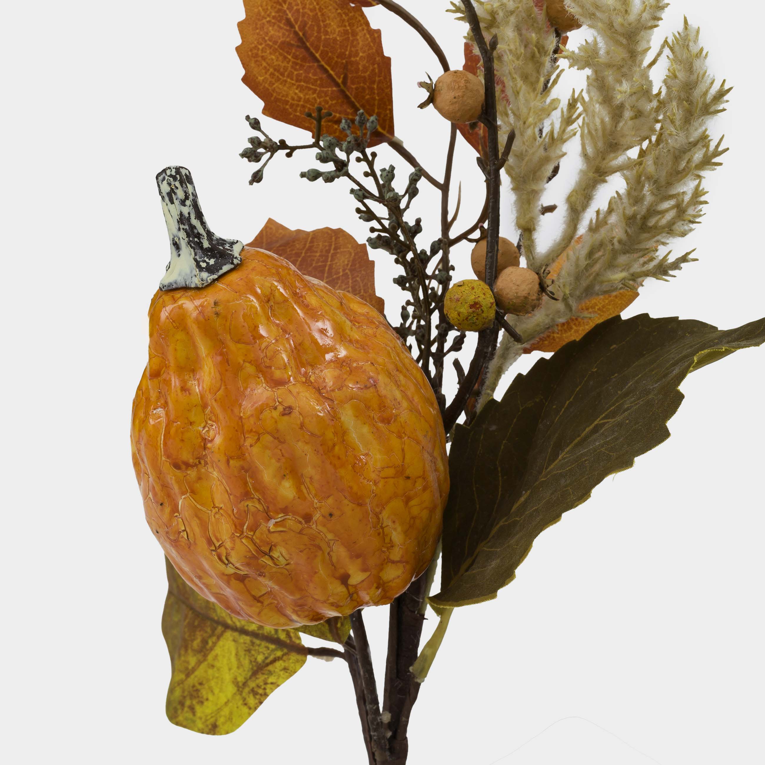 Сәндік бұтақ, 36 см, көбік/пластик, асқабақ және желелер, Forest symphony decor, image-4