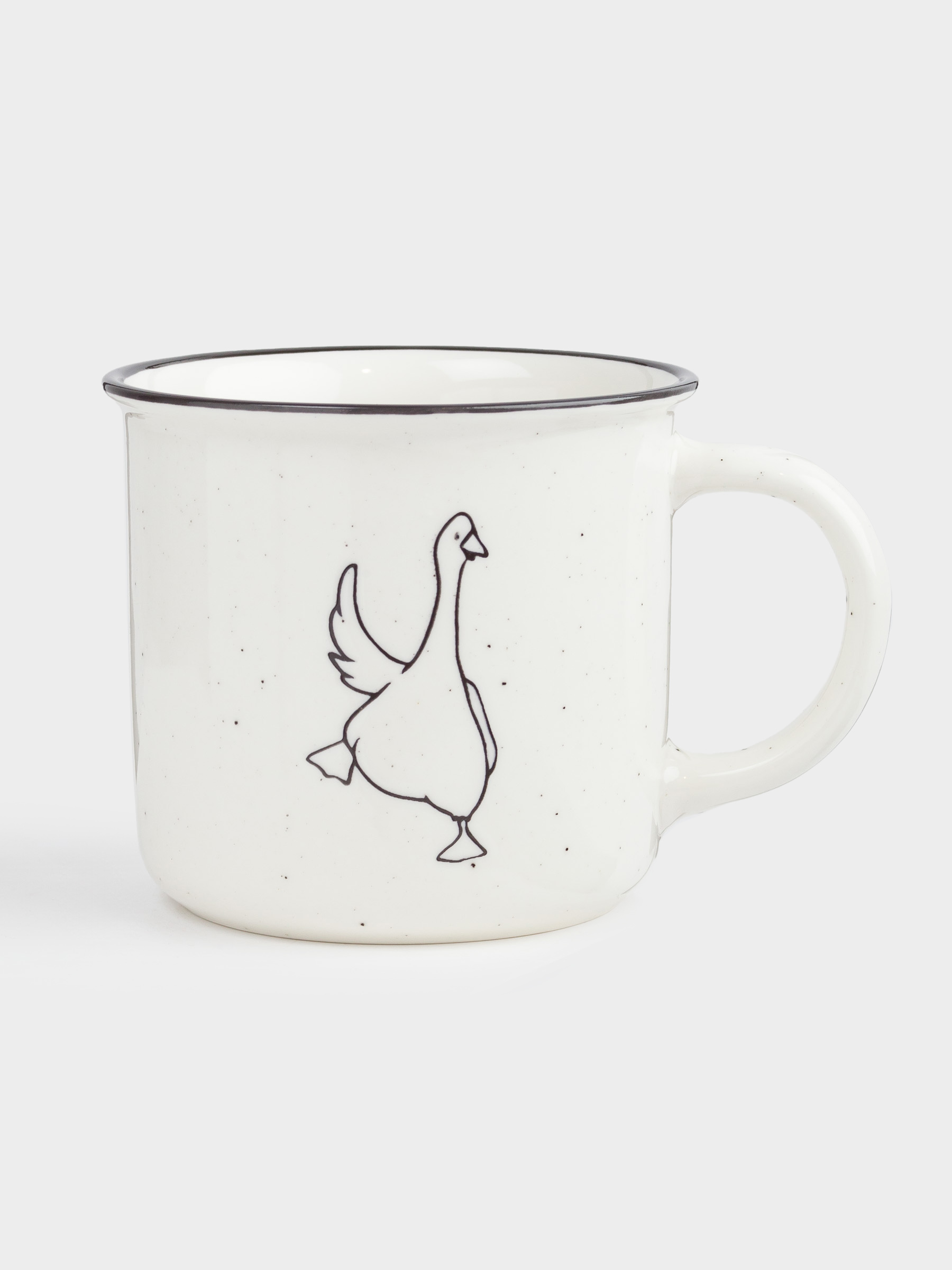 Кружка, 370 мл, фарфор N, молочная, в крапинку, Гусь, Goose, image-0