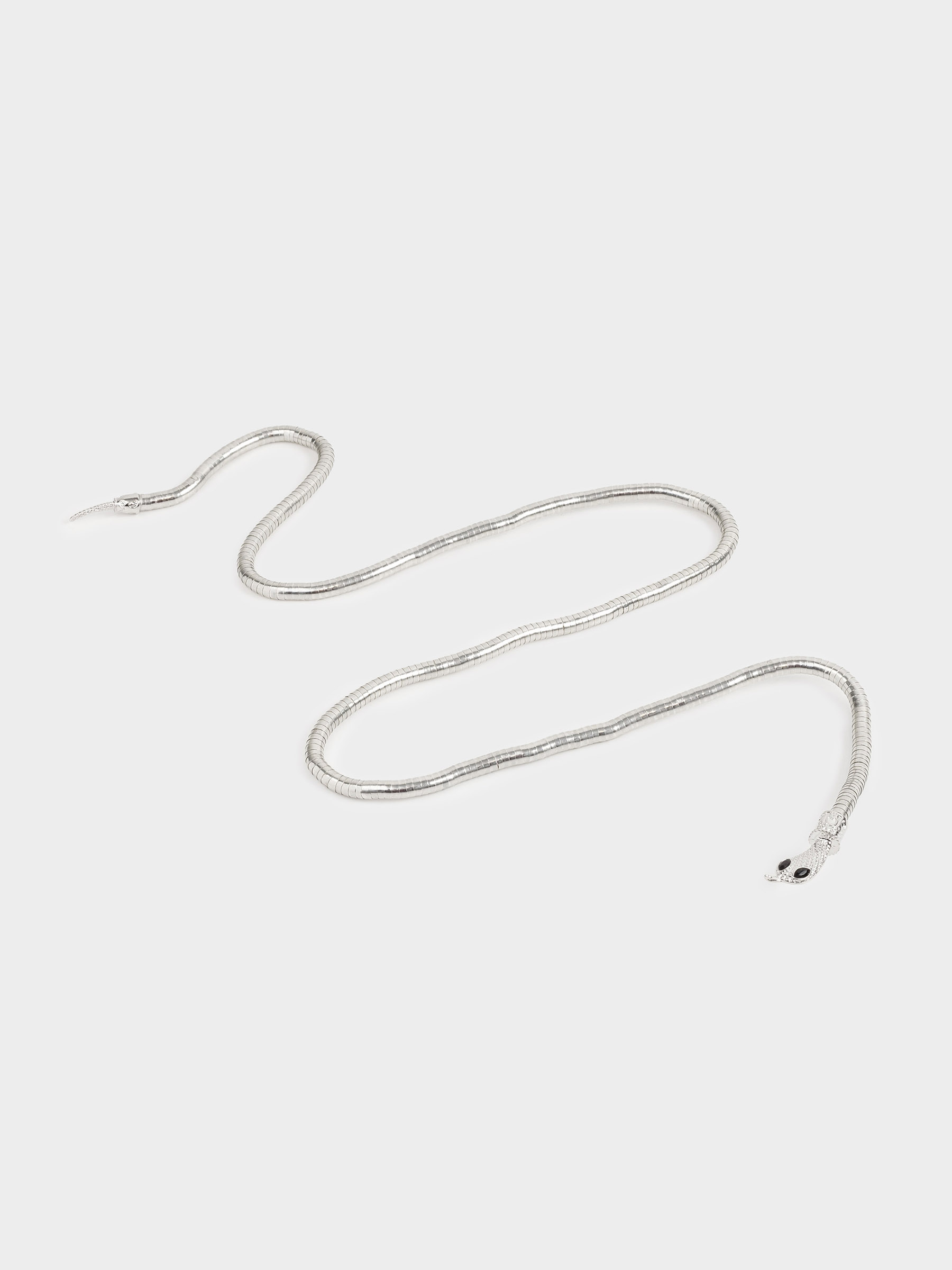 Алқа, 90 см, металл, күміс, Жылан, Jewelry snake, image-1