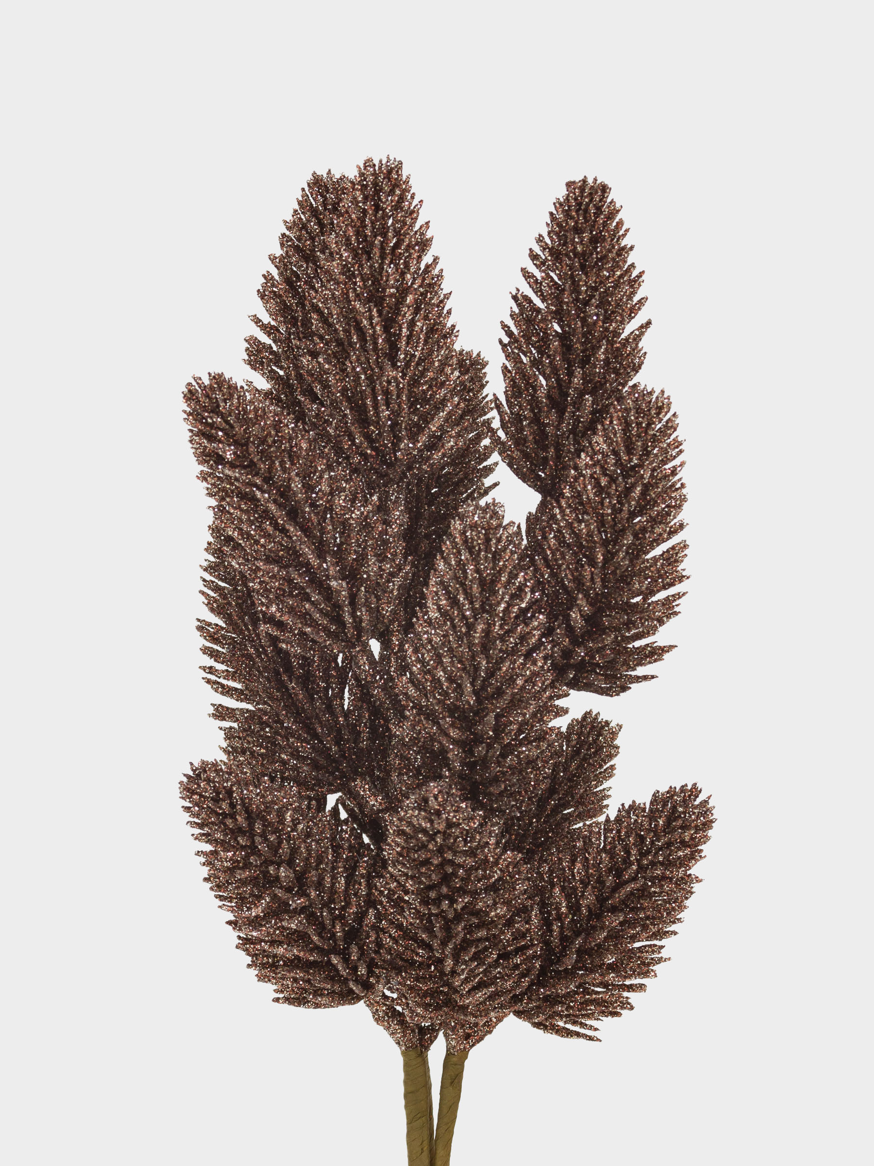 Ветка декоративная, 32 см, пластик/бумага, Бронзовая ель, Bronze decor, image-1