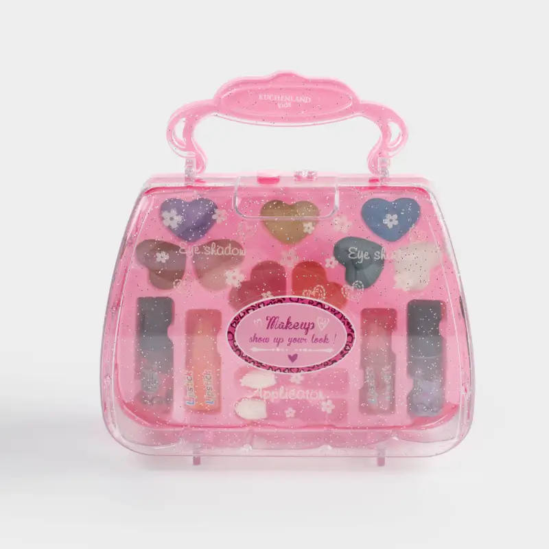 Набор косметики, детский, 15 см, 17 пр, пластик, розовый, Чемоданчик, Cosmetic kids ,image-0