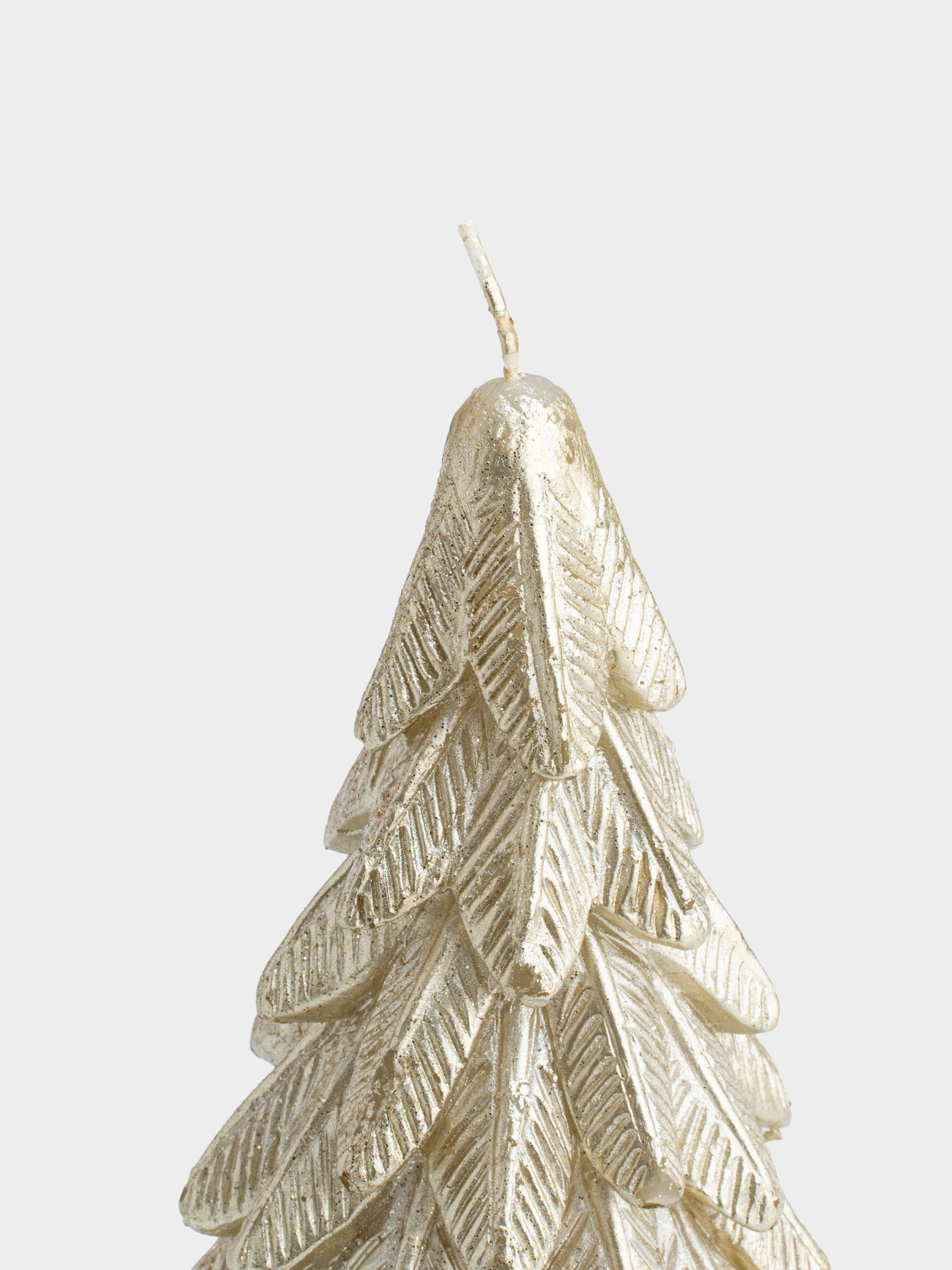 Шам, 20 см, жылтырақтары бар, алтын, Шырша, Fir candle, image-1