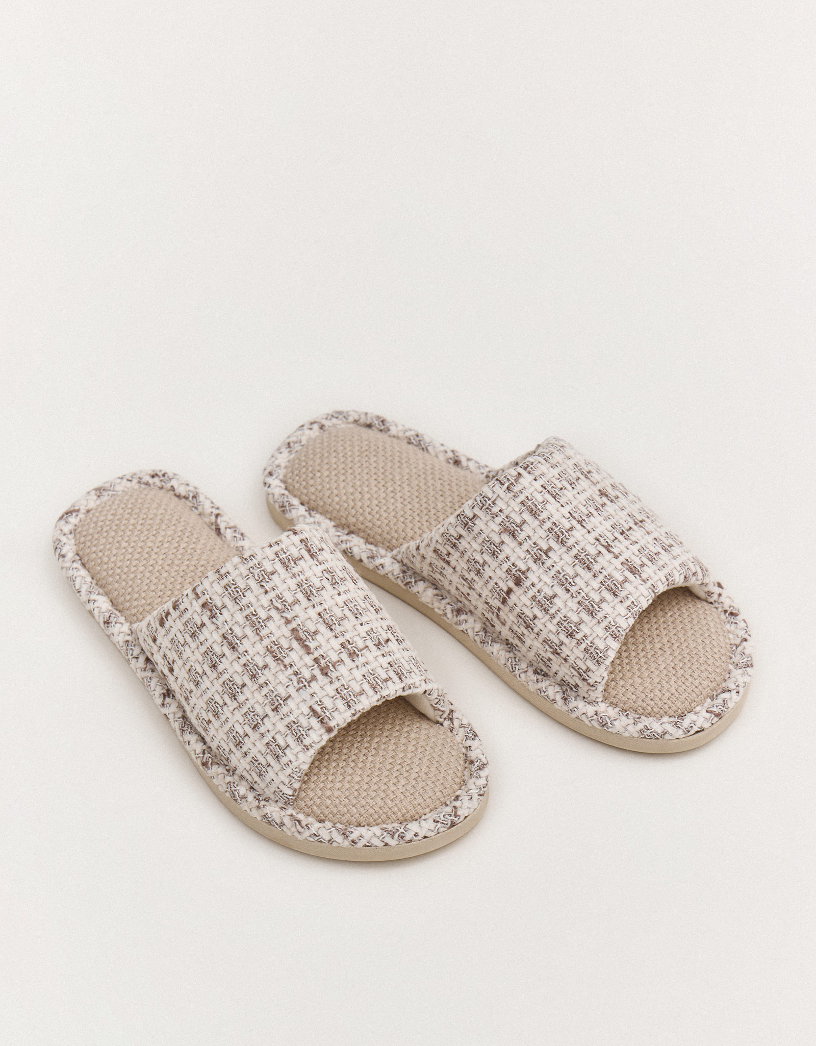 Тапочки женские, домашние, шенилл, молочные, Chenille, image-3