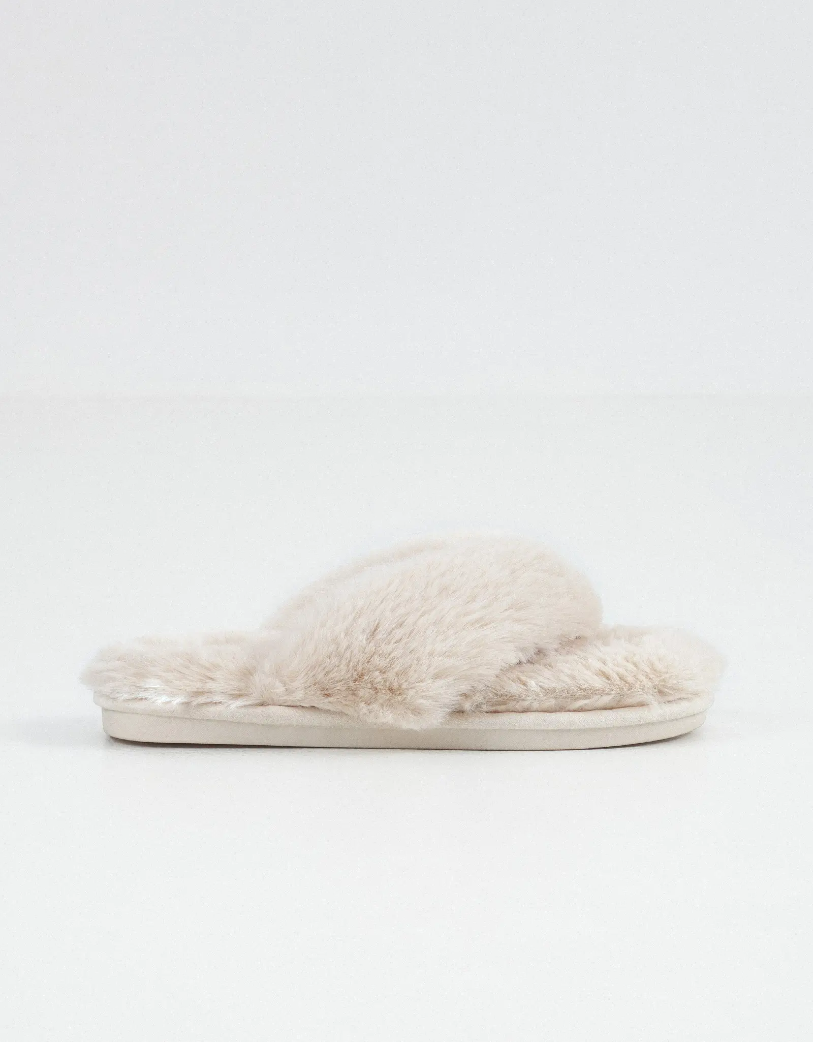 Әйелдер тәпішкелері, үйге арналған, өлшемі 36-37, саусақ арасы, жасанды үлбір, сүт түстес, Bushy, image-0