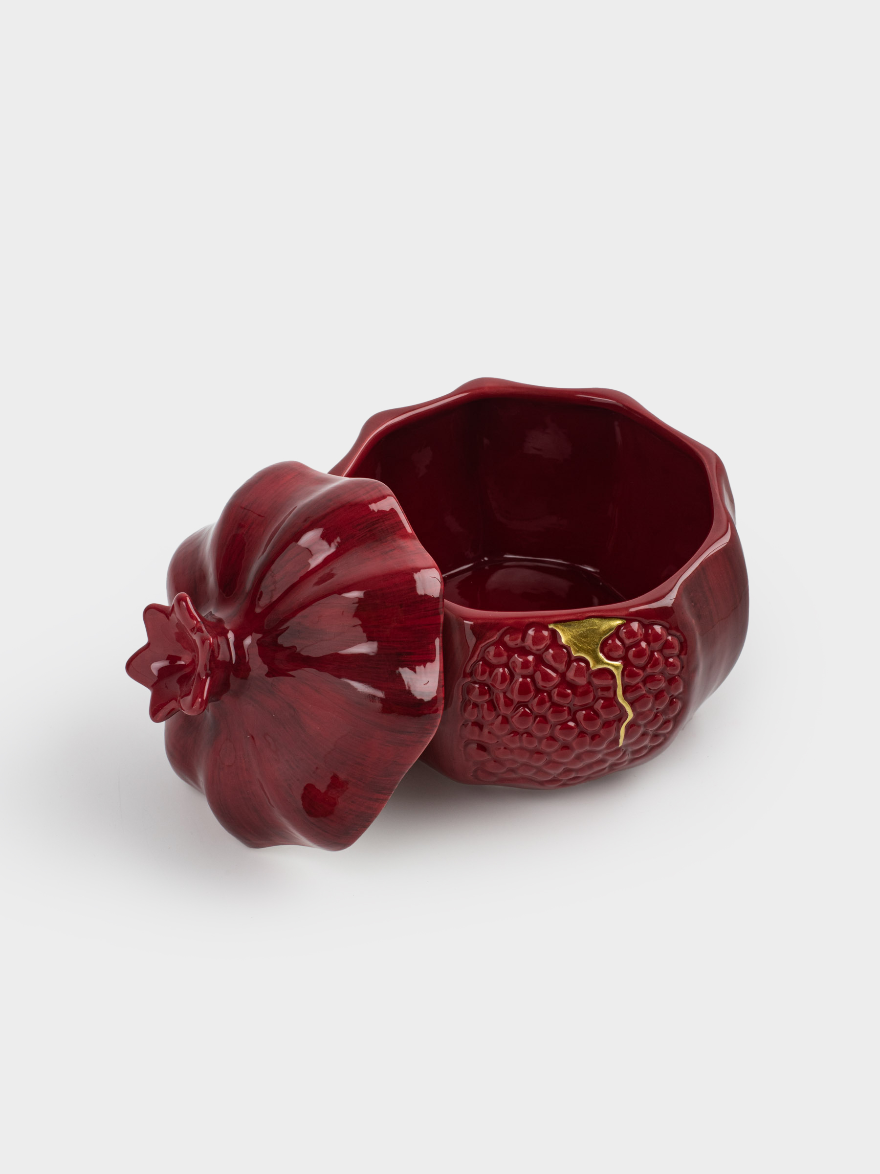 Сақтау ыдысы, 15х15 см, 1,2 л, керамика, қою қызыл, Анар, Pomegranate, image-2