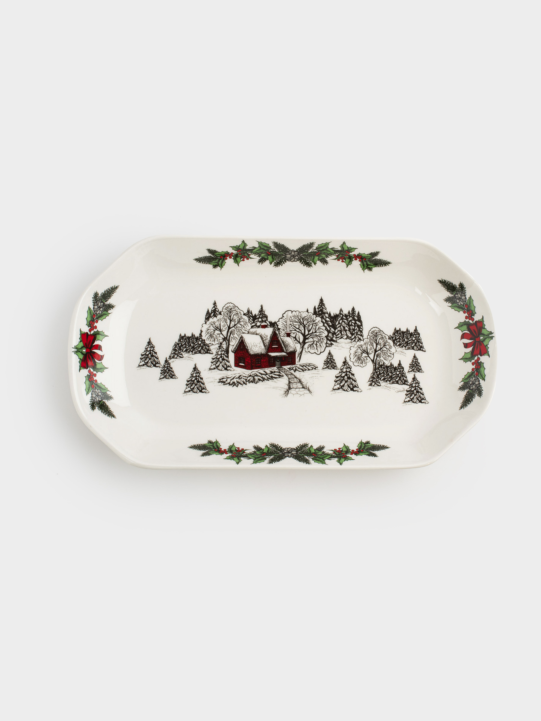 Ыдыс, 31х17 см, фарфор N, ақ, Ормандағы үй, Forest house, image-1