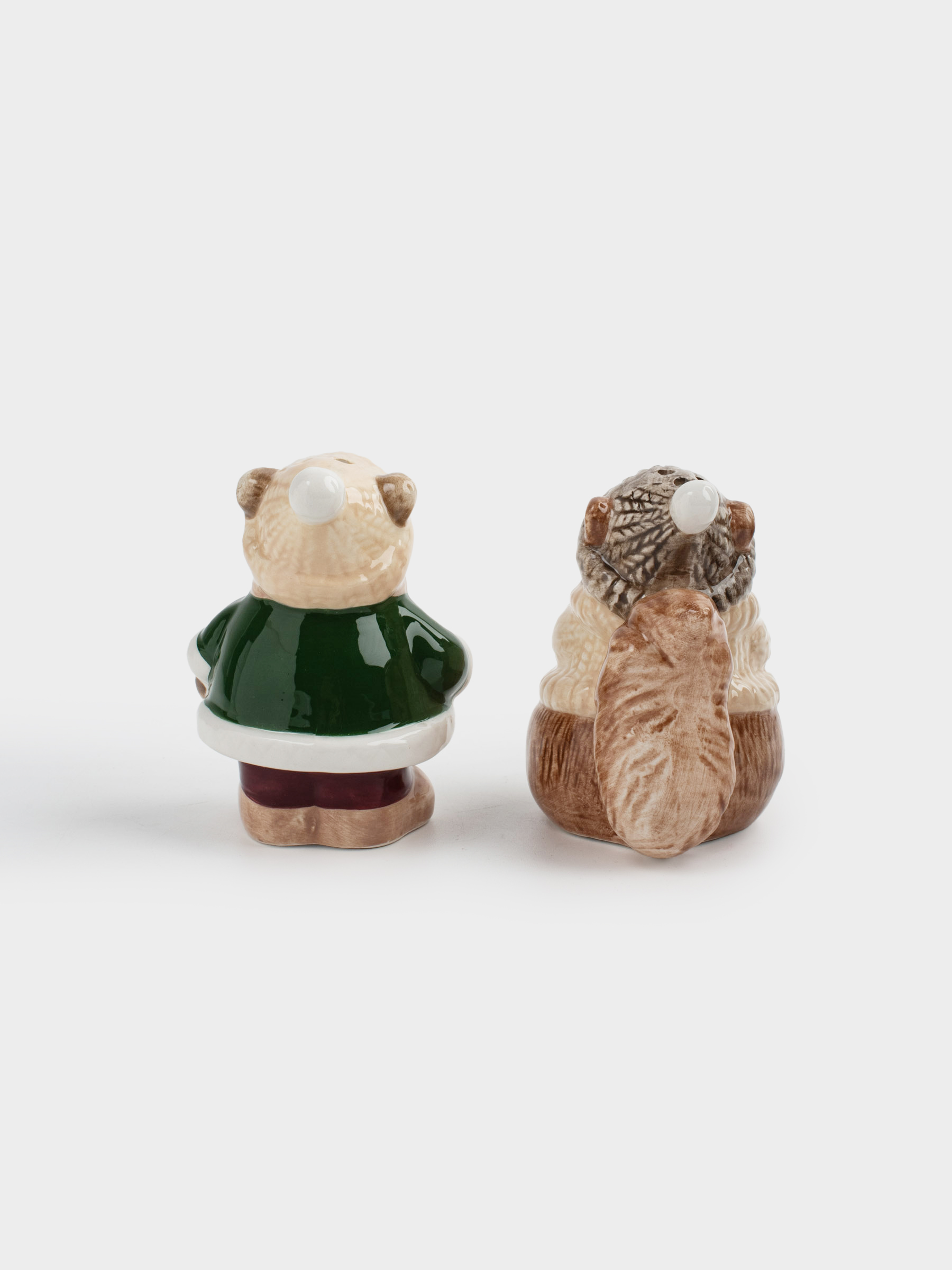 Тұз және бұрыш жинағы, 8 см, керамика, тиін және аю, Christmas animals, image-5