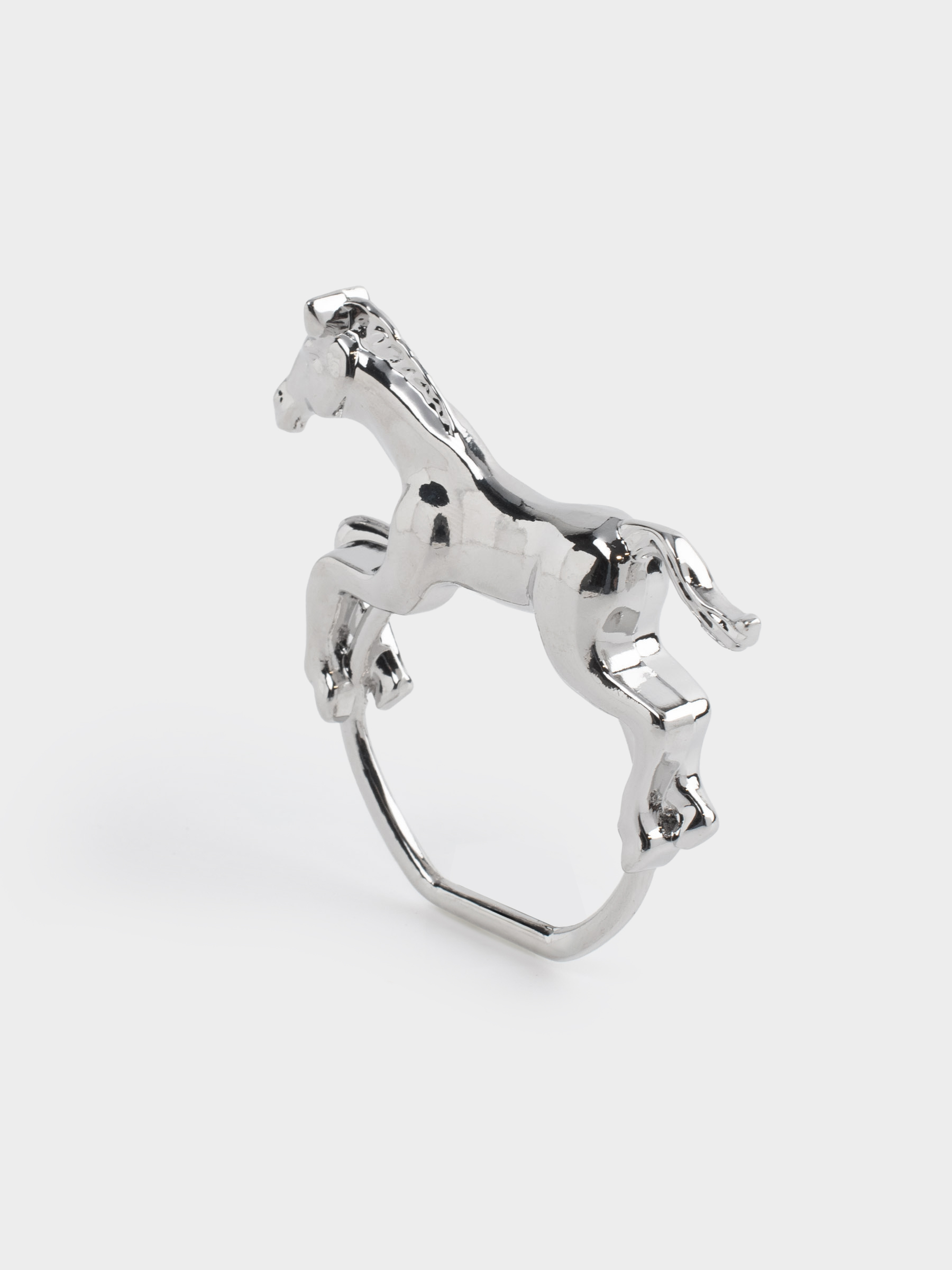 Кольцо для салфеток, 7 см, металл, серебристое, Лошадка, Horse silver, image-0