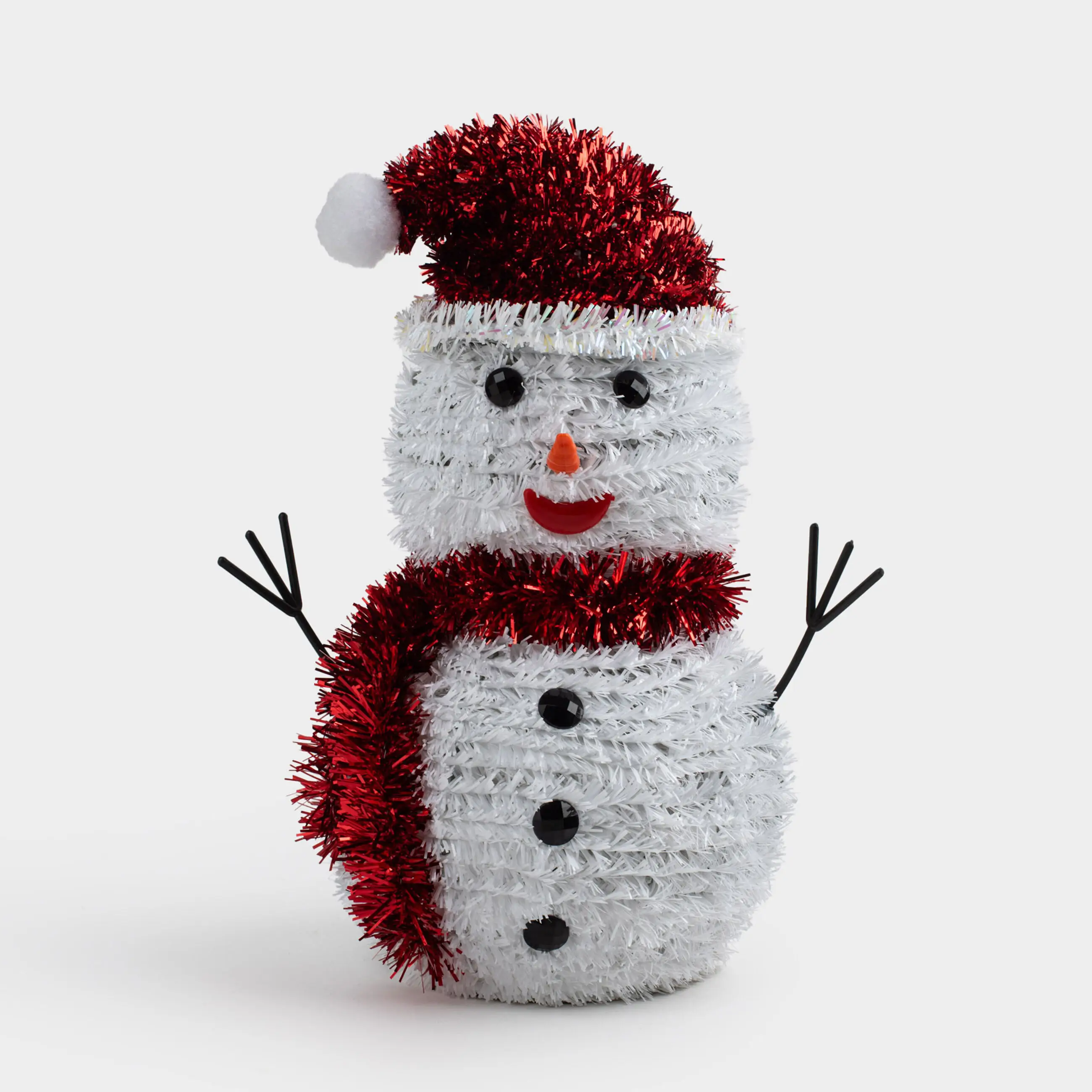 Мүсінше, 26 см, шырша жылтырағы/пластик, ақ/қызыл, Аққала, Tinsel decor