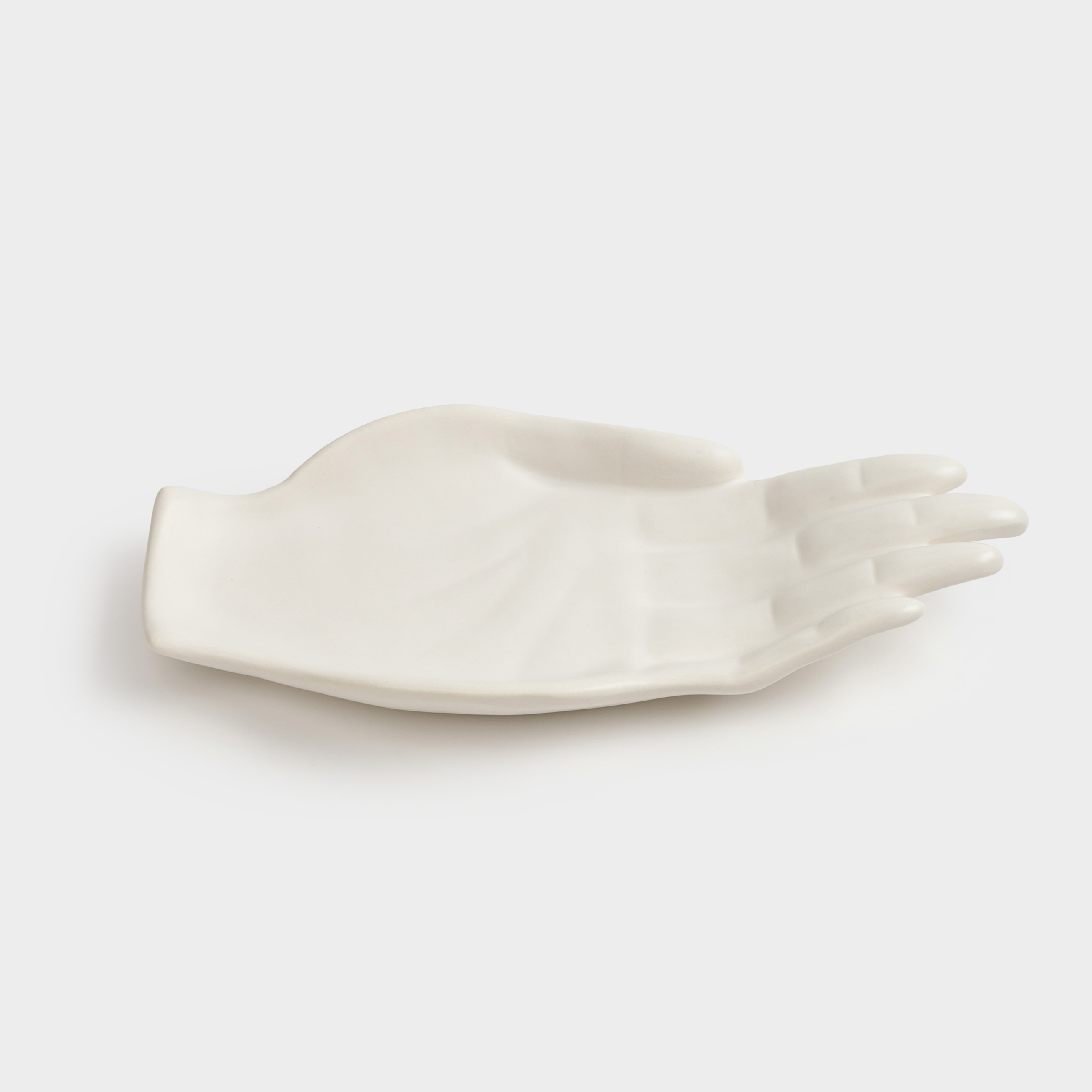 Блюдо декоративное, 24х11 см, керамика, белое, Ладонь, Hand, image-5