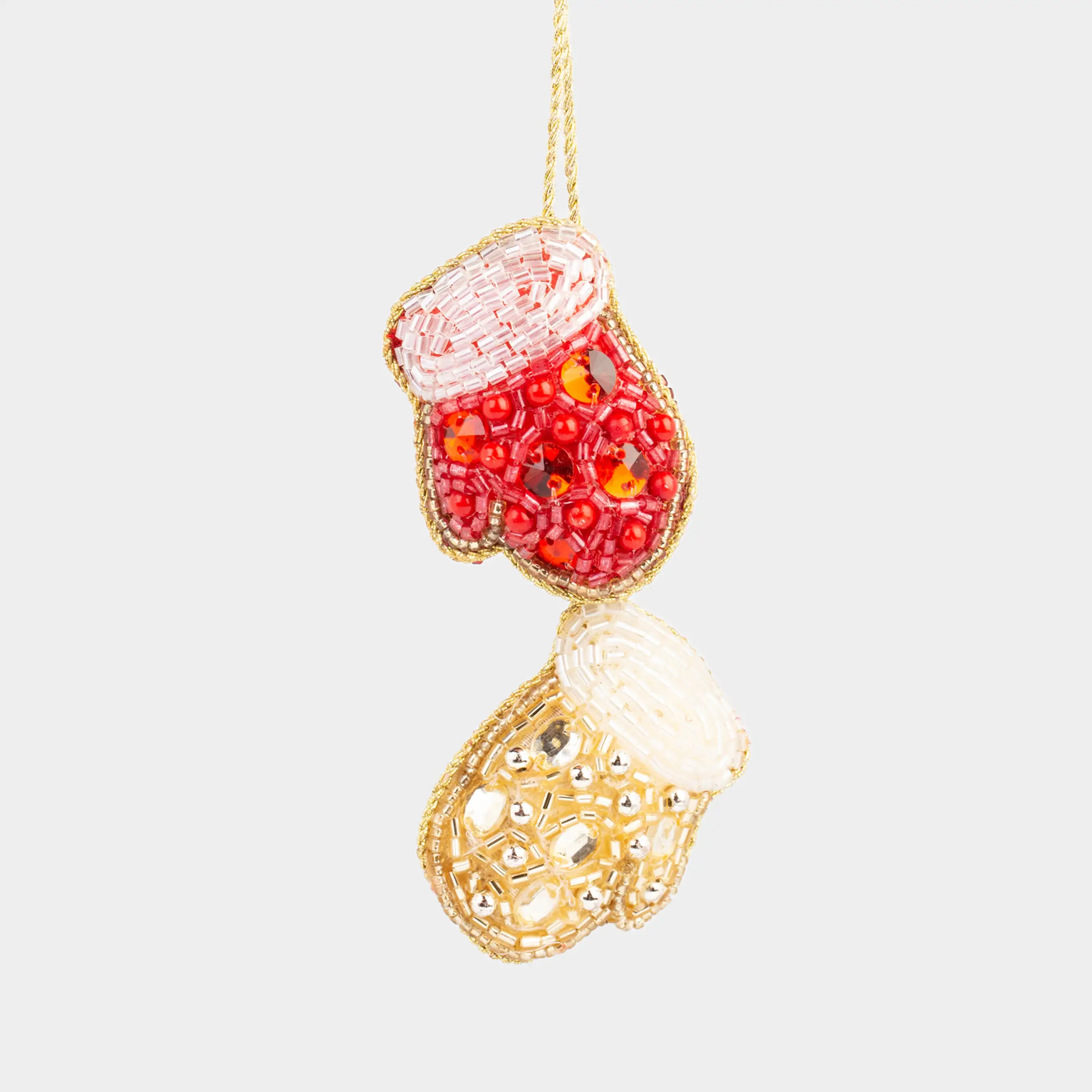 Шырша ойыншығы, 5 см, моншақтар, алтын-қызыл, Қолғаптар, Beads figure