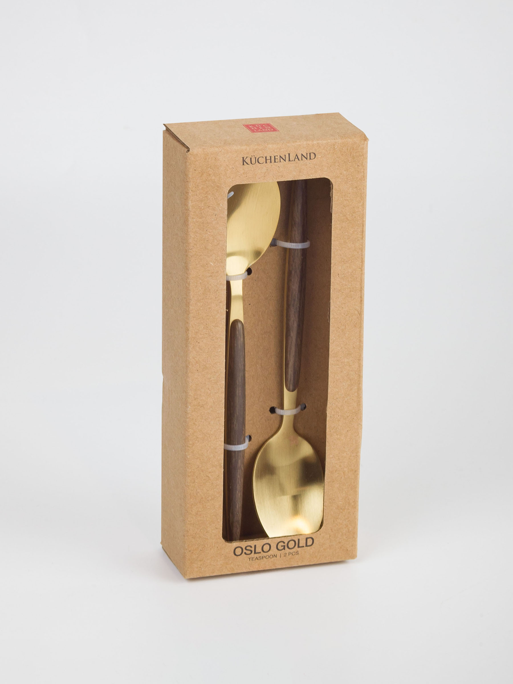 Ложка чайная, 2 шт, сталь/пластик, золотисто-коричневая, матовая, Oslo gold, image-4
