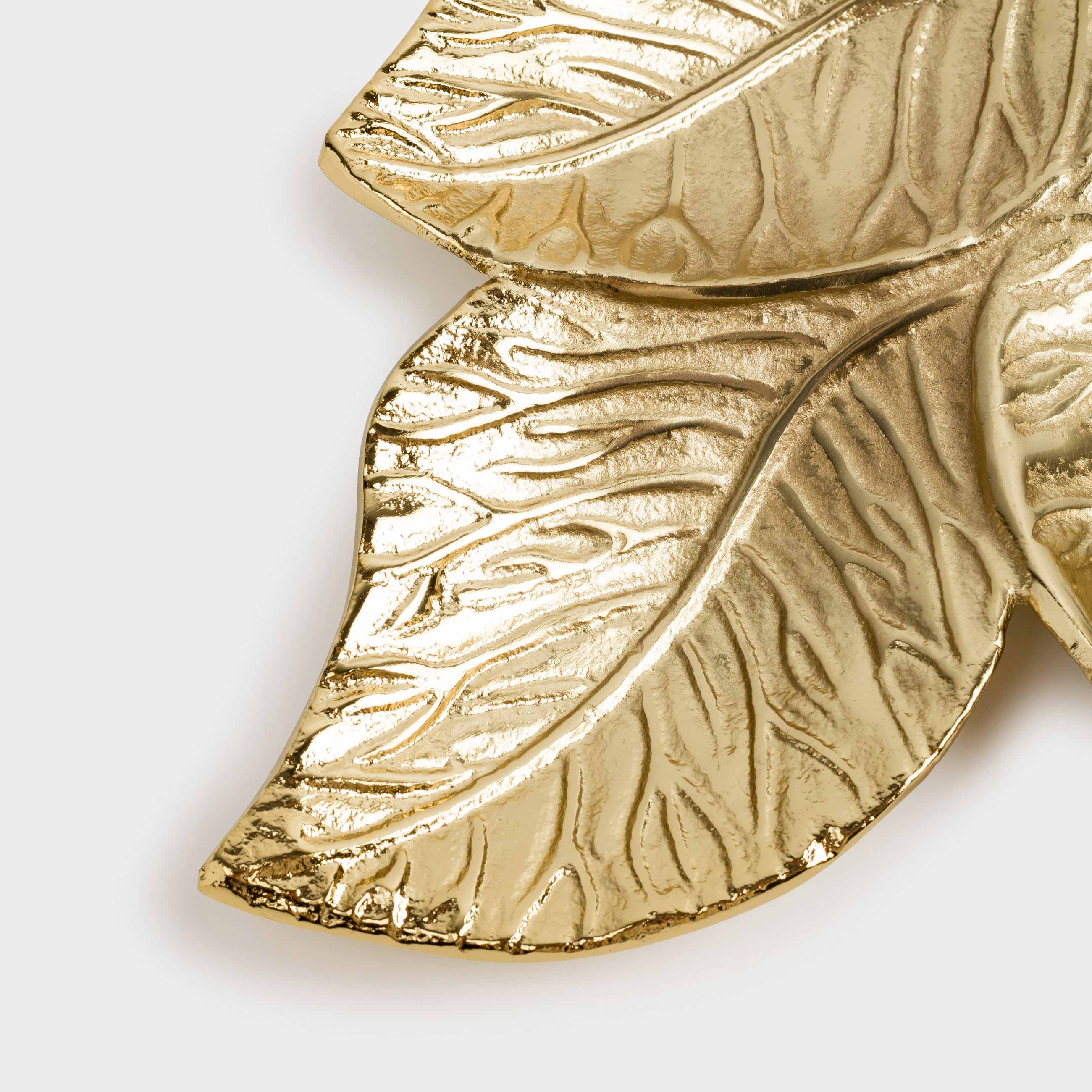 Менажница, 24х18 см, 3 отд, металл, золотистая, Листья, Fantastic gold, image-4