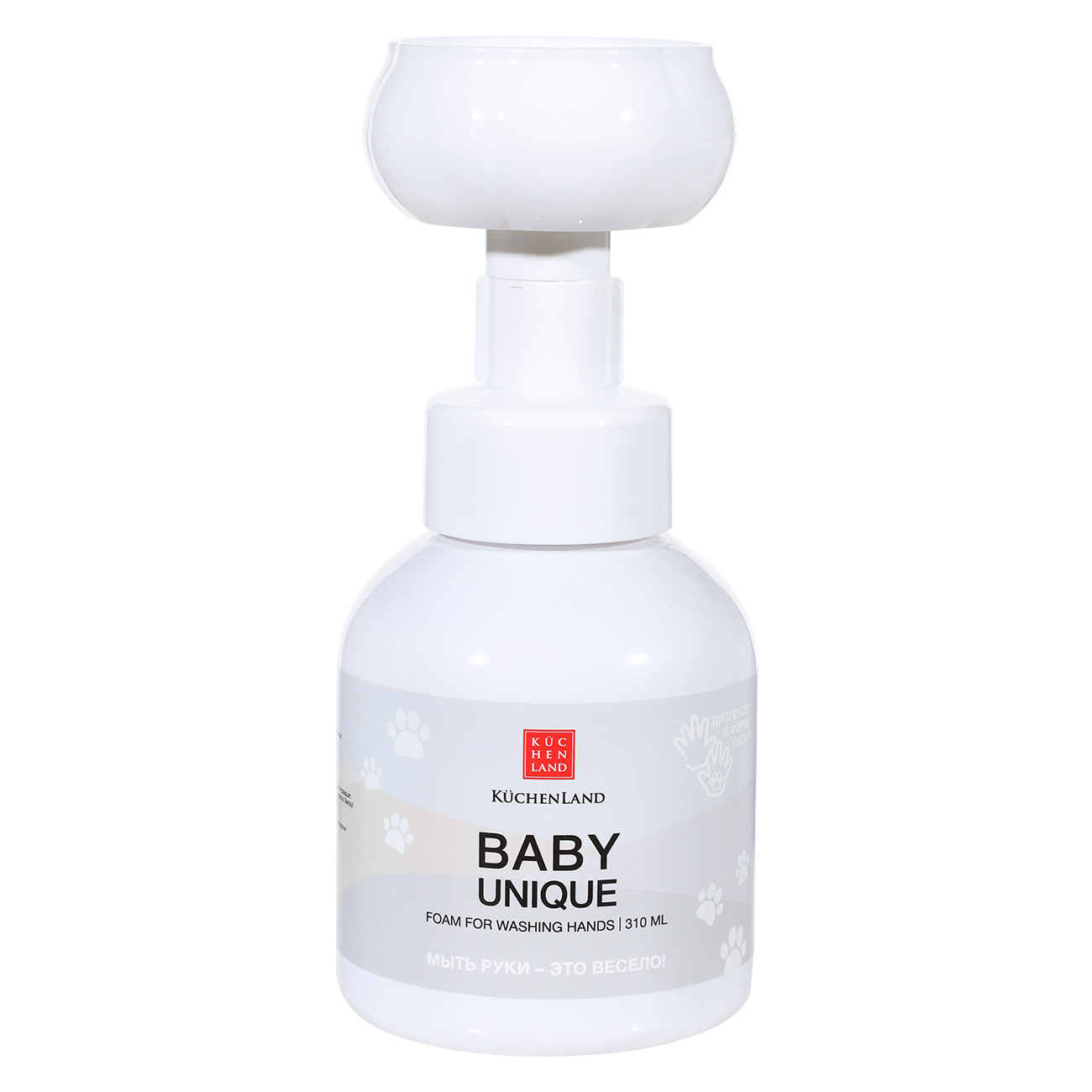 Пенка для мытья рук, 310 мл, детская, карамель, Лапка, Baby unique, image-0