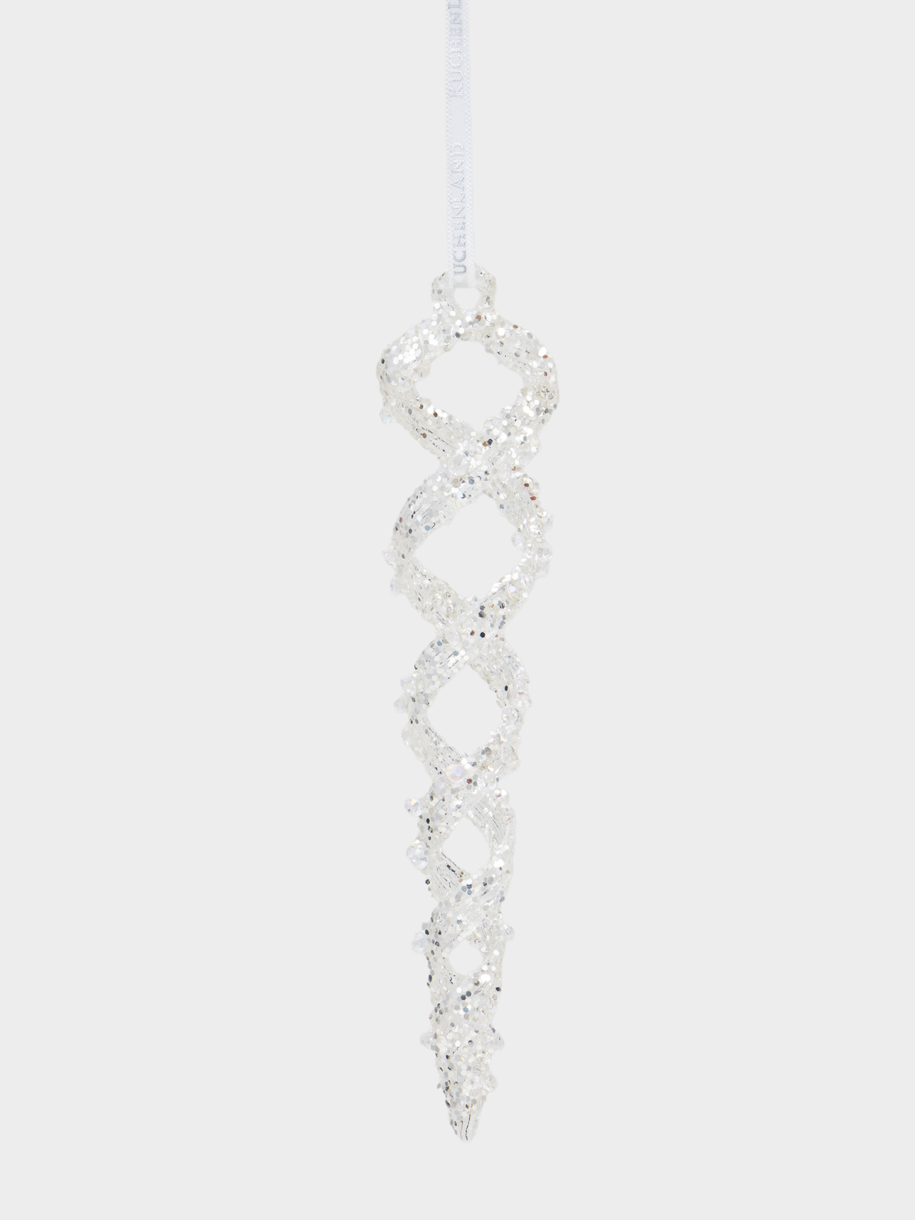 Шырша ойыншығы, 17 см, шыны, жылтырақтары бар, күміс, Мұз, Figure sparkle, image-0