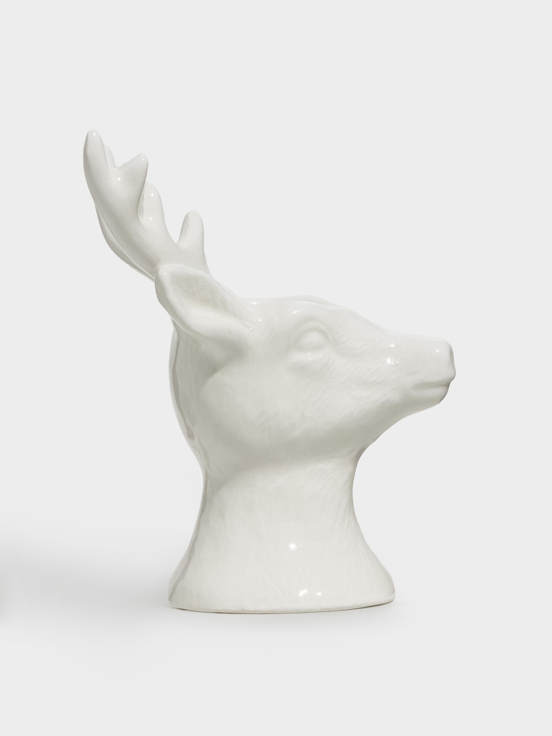 Подсвечник, 11 см, для тонкой свечи, керамика, белый, Олень, Forest deers, image-2