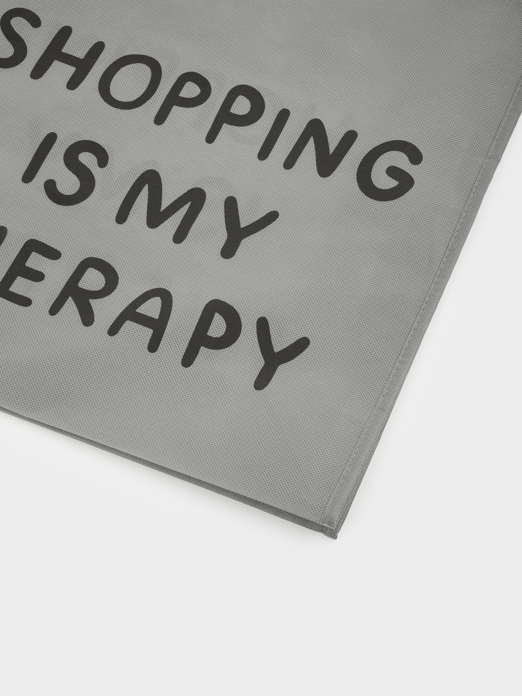 Сумка-шоппер, 34х30 см, полипропилен, серая, Дизайн, Shopping font, image-2