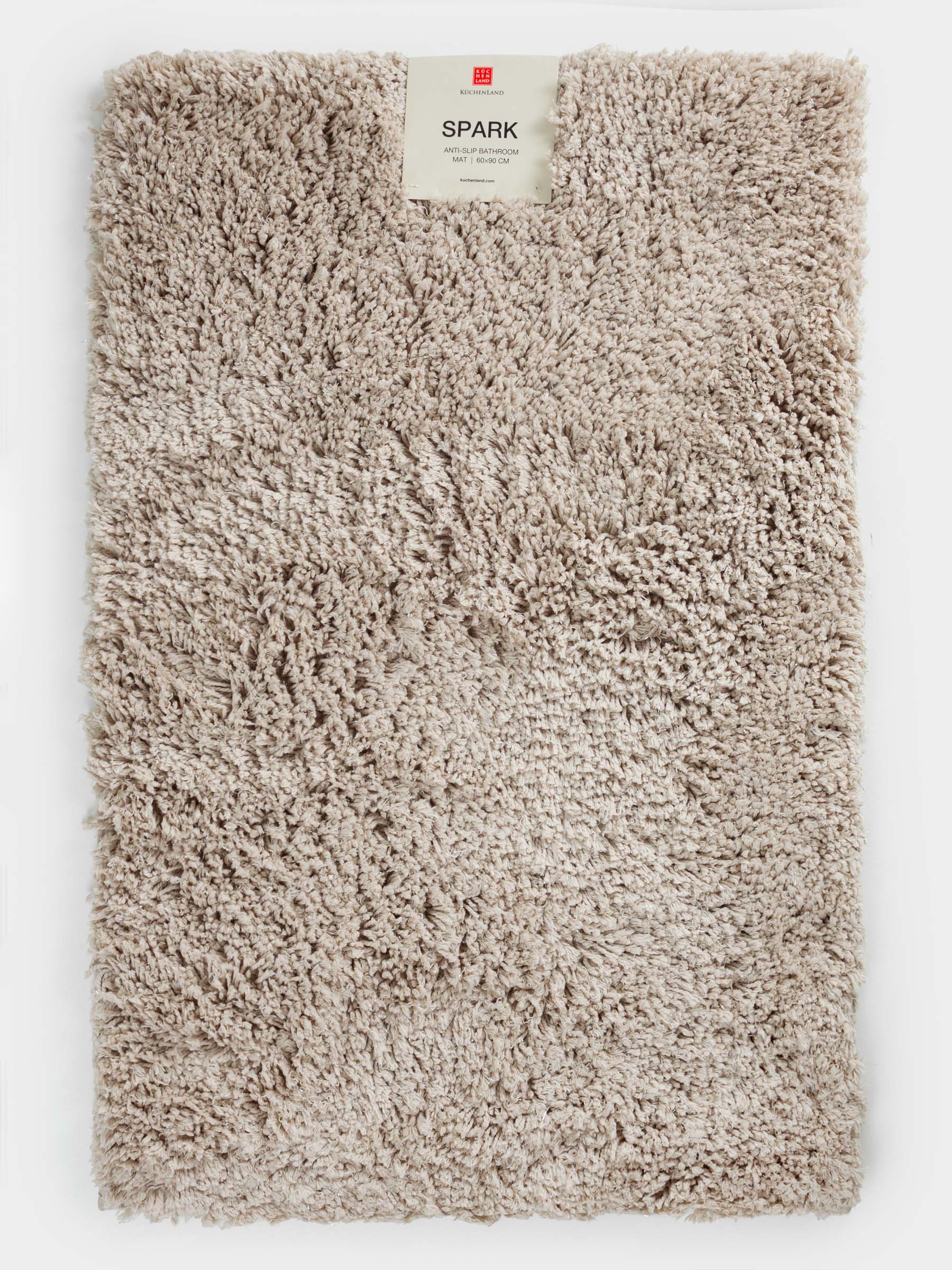 Коврик, 60x90 см, противоскользящий, полиэстер/хлопок, песочный, Spark, image-3