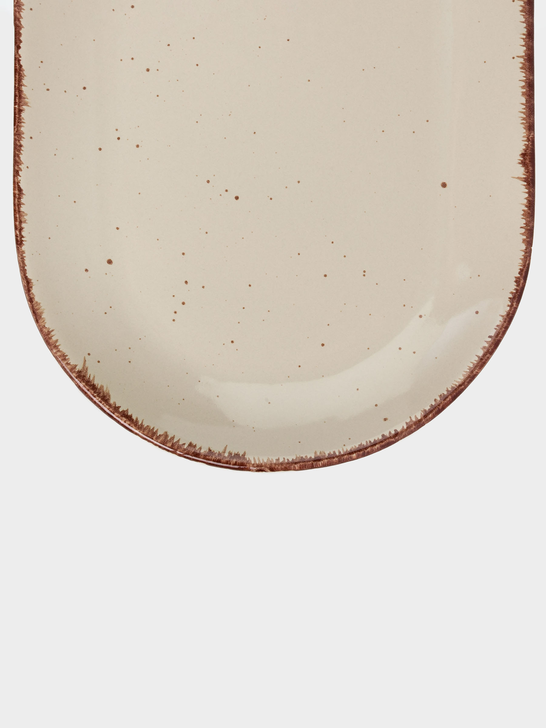 Блюдо, 25х13 см, керамика, овальное, бежевое, в крапинку, Speckled, image-3