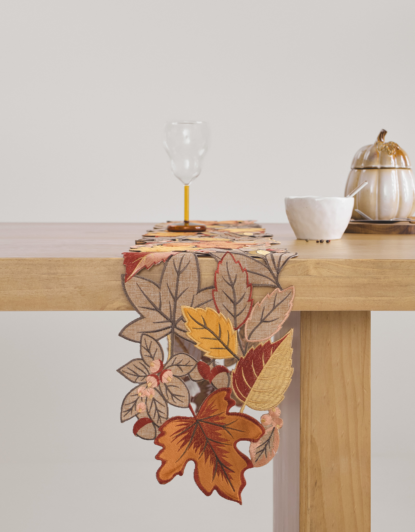 Дорожка настольная, 20х160 см, полиэстер, песочная, Осенние листья, Autumn leaf, image-3