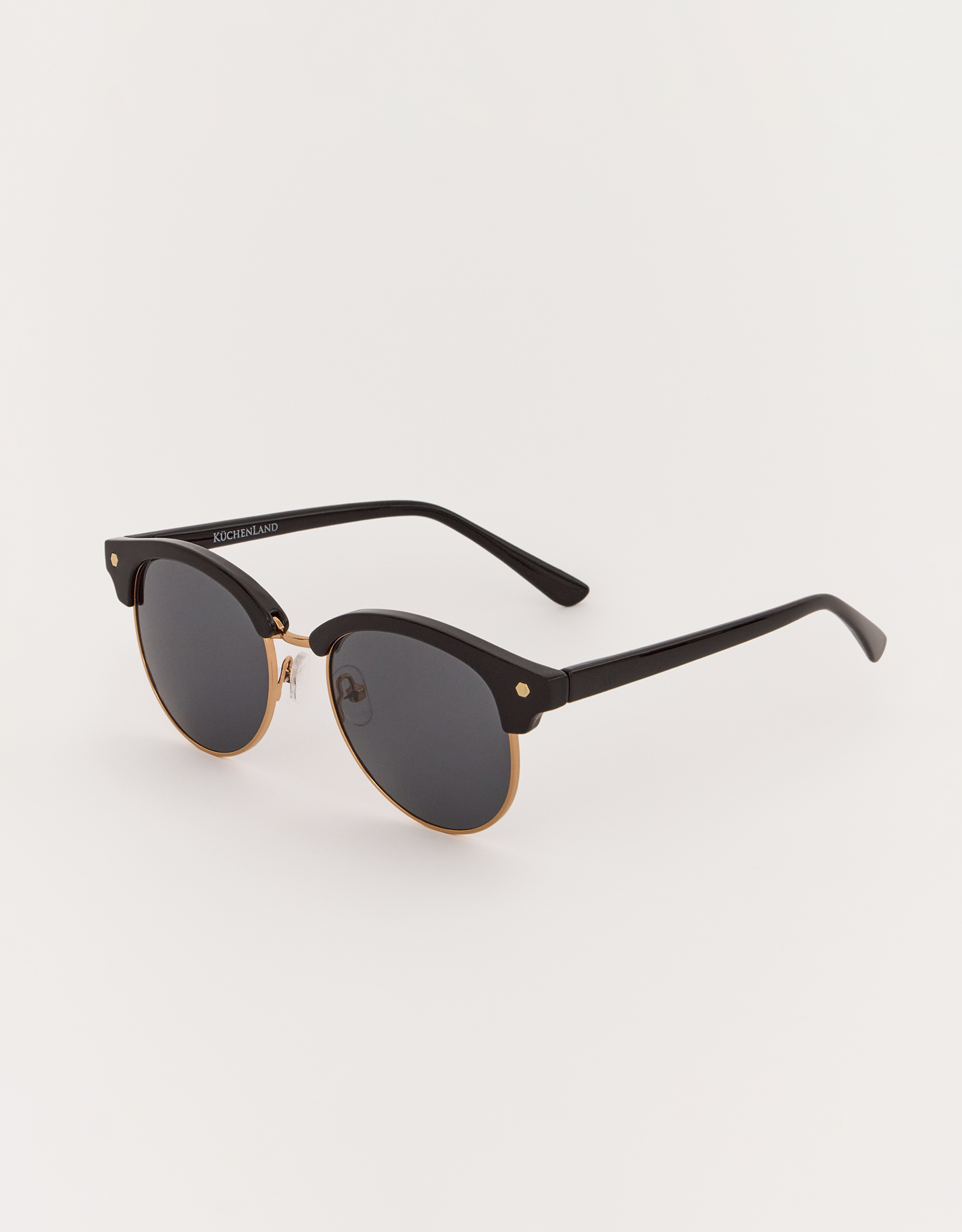 Очки солнцезащитные, металл/пластик, круглые, черные, Панто, Eyewear, image-1