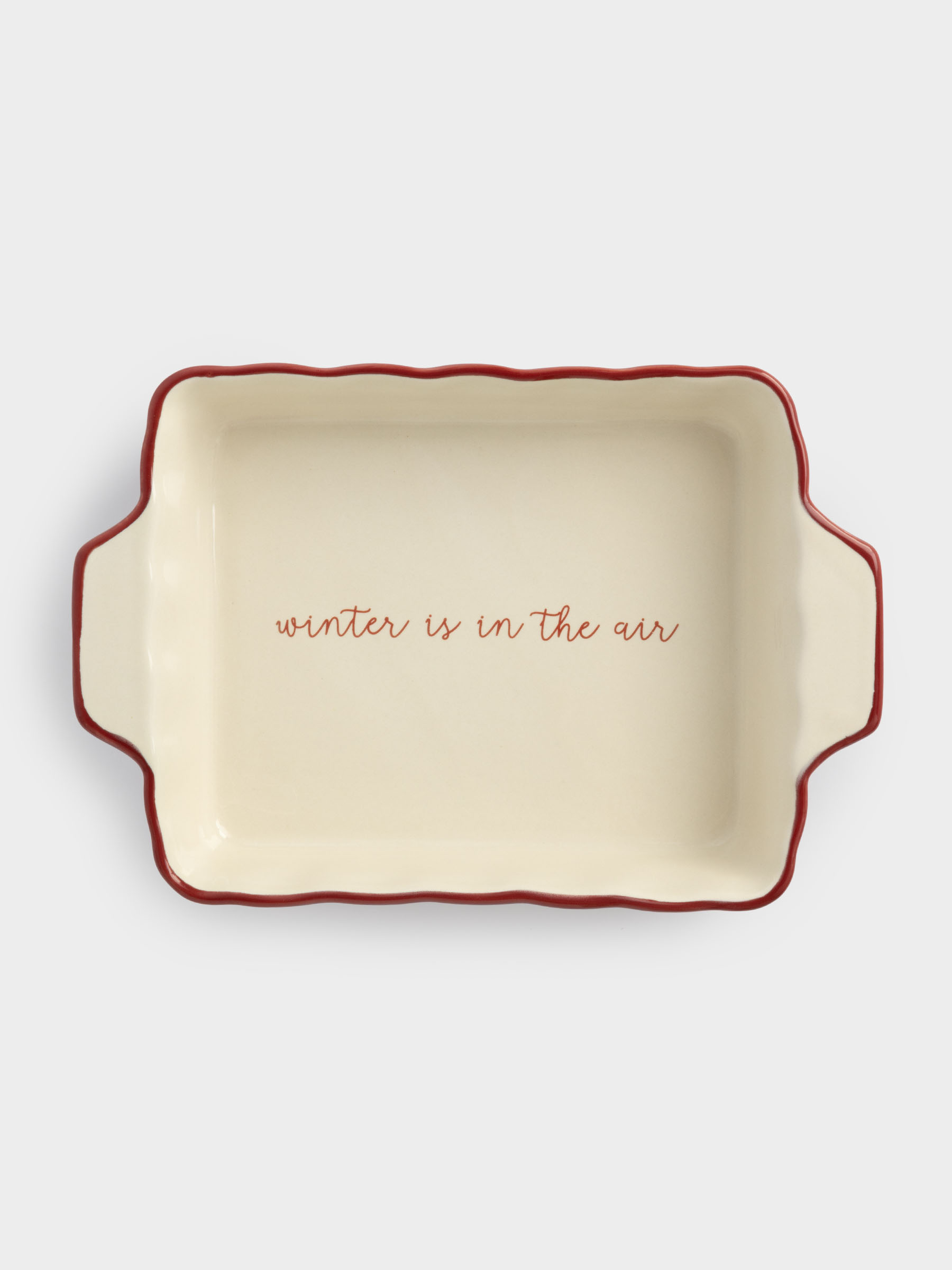 Форма для запекания, 22х16 см, керамика, прямоугольная, бордовая, Christmas tree, image-3