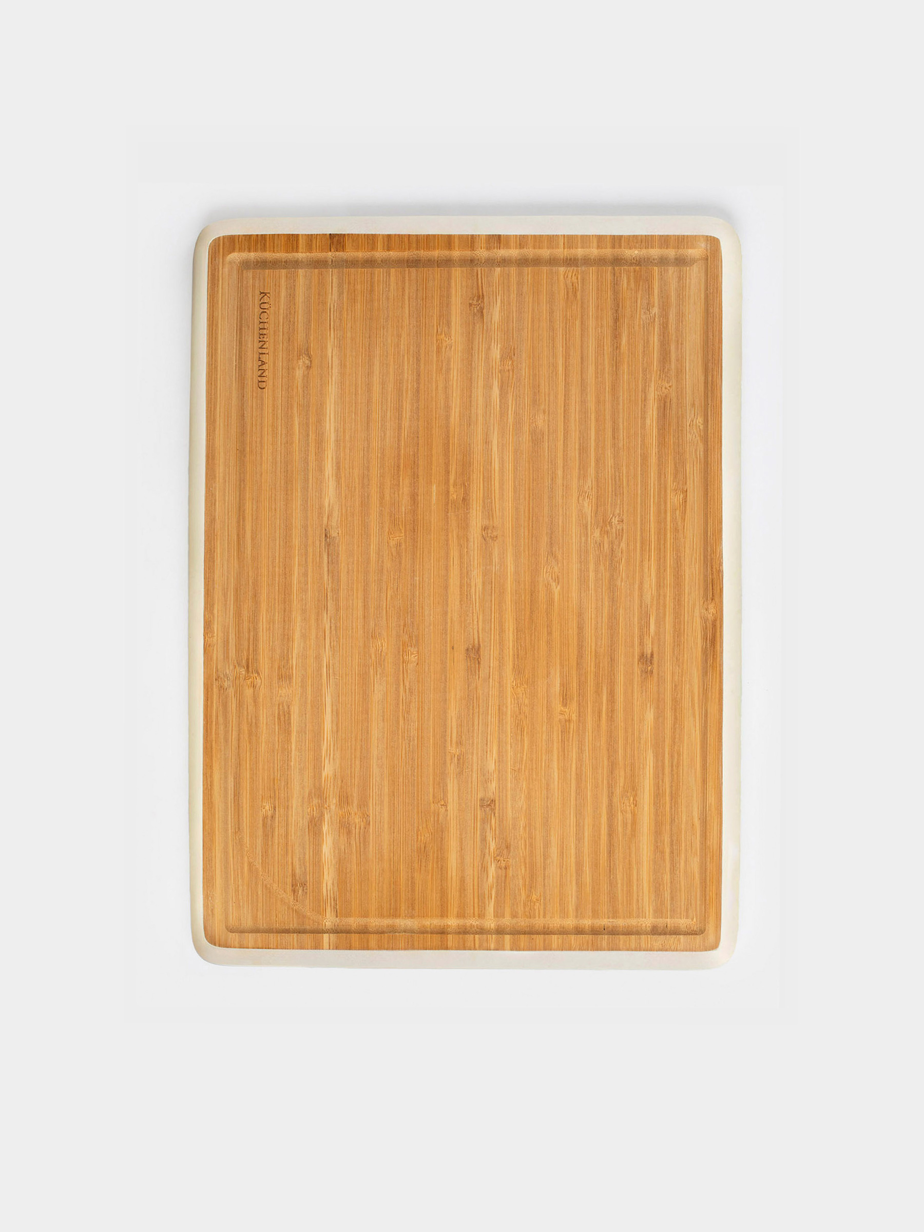 у тақтасы, 38x28 см, бамбук, тікбұрышты, сүт түсті жиек, Bamboo