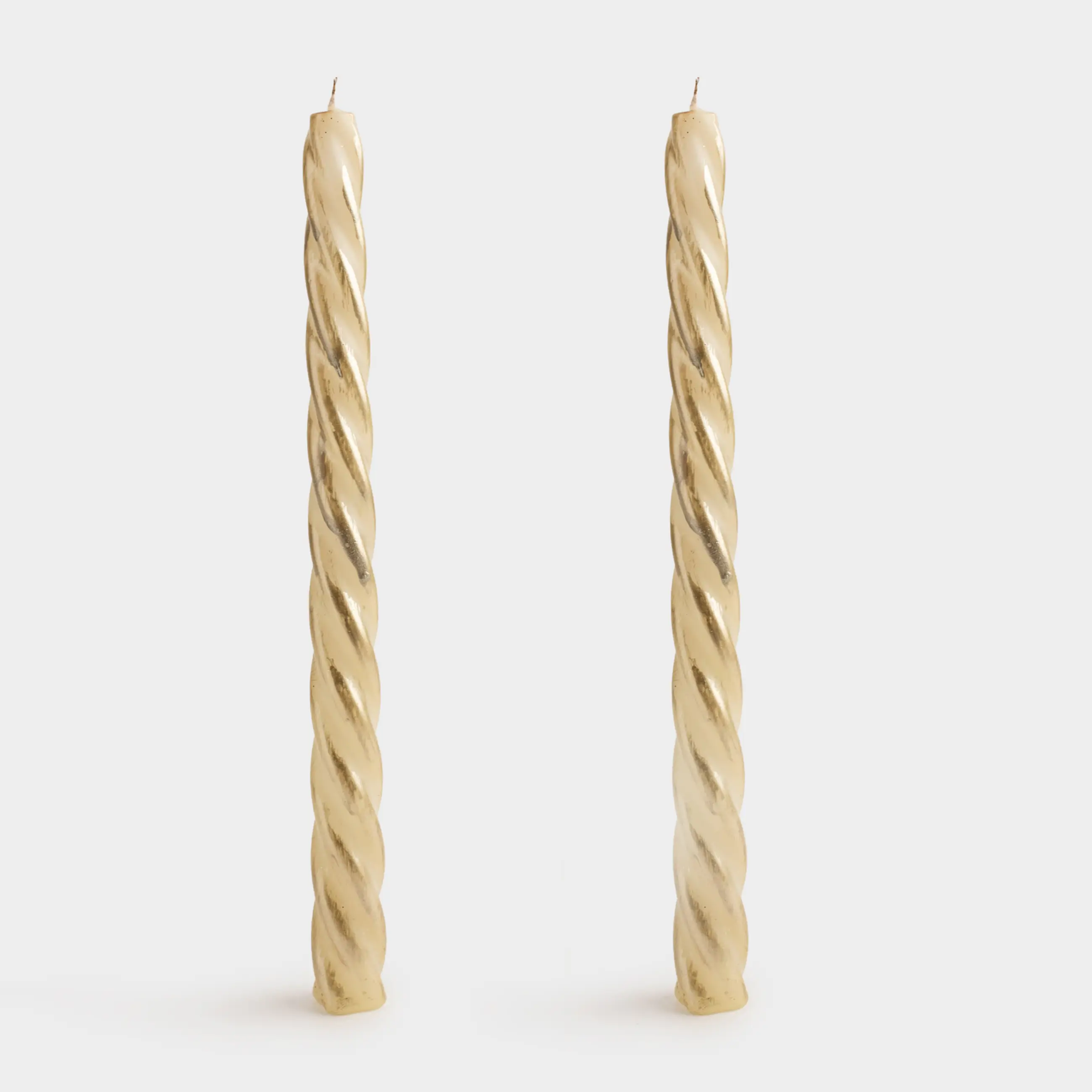 Шам, 25 см, 2 дана, жіңішке, алтын түстес, Шиыршық, Spiral shape