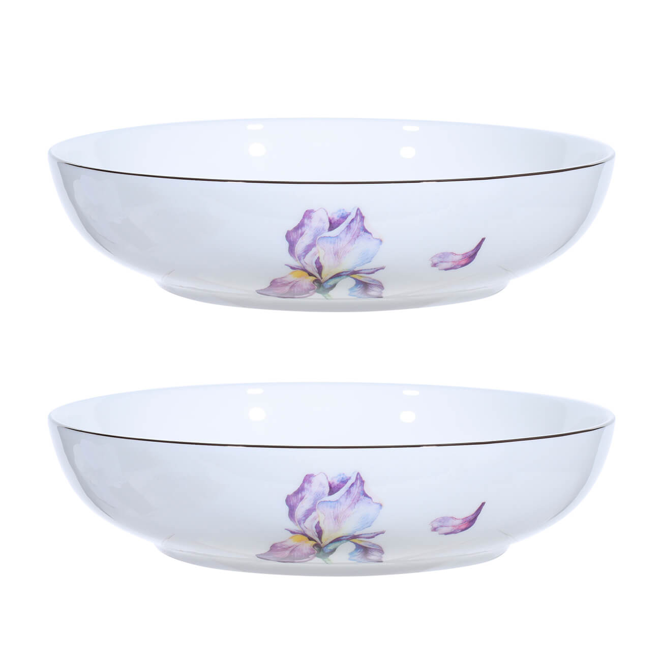 Тарелка суповая, 20 см, 2 шт, фарфор F, с серебристым кантом, Ирис, Antarctica Flowers изображение № 1