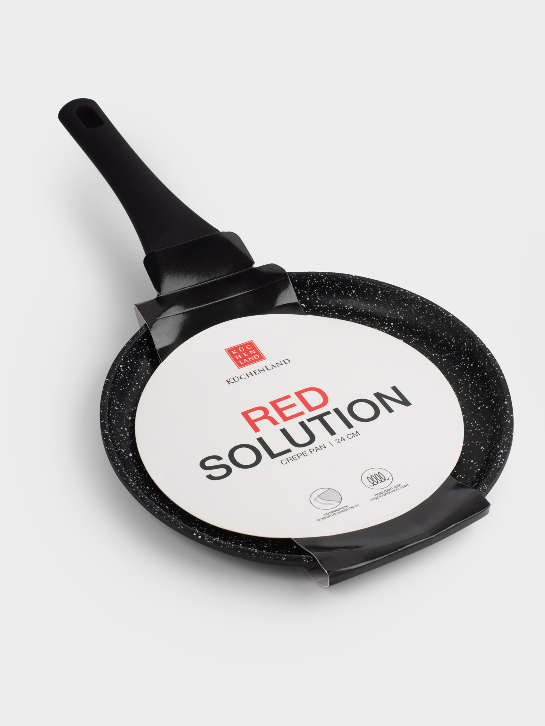 Сковорода блинная, 24 см, с покрытием, алюминий, Solution Red 2, image-7