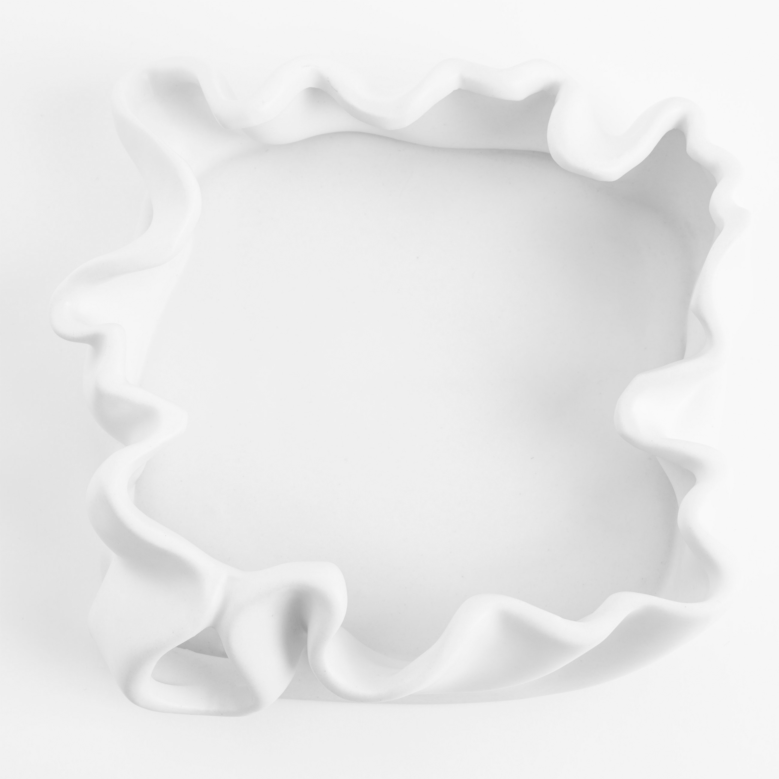 Блюдо декоративное, 17 см, керамика, молочное, Мятый эффект, Crumple, image-3