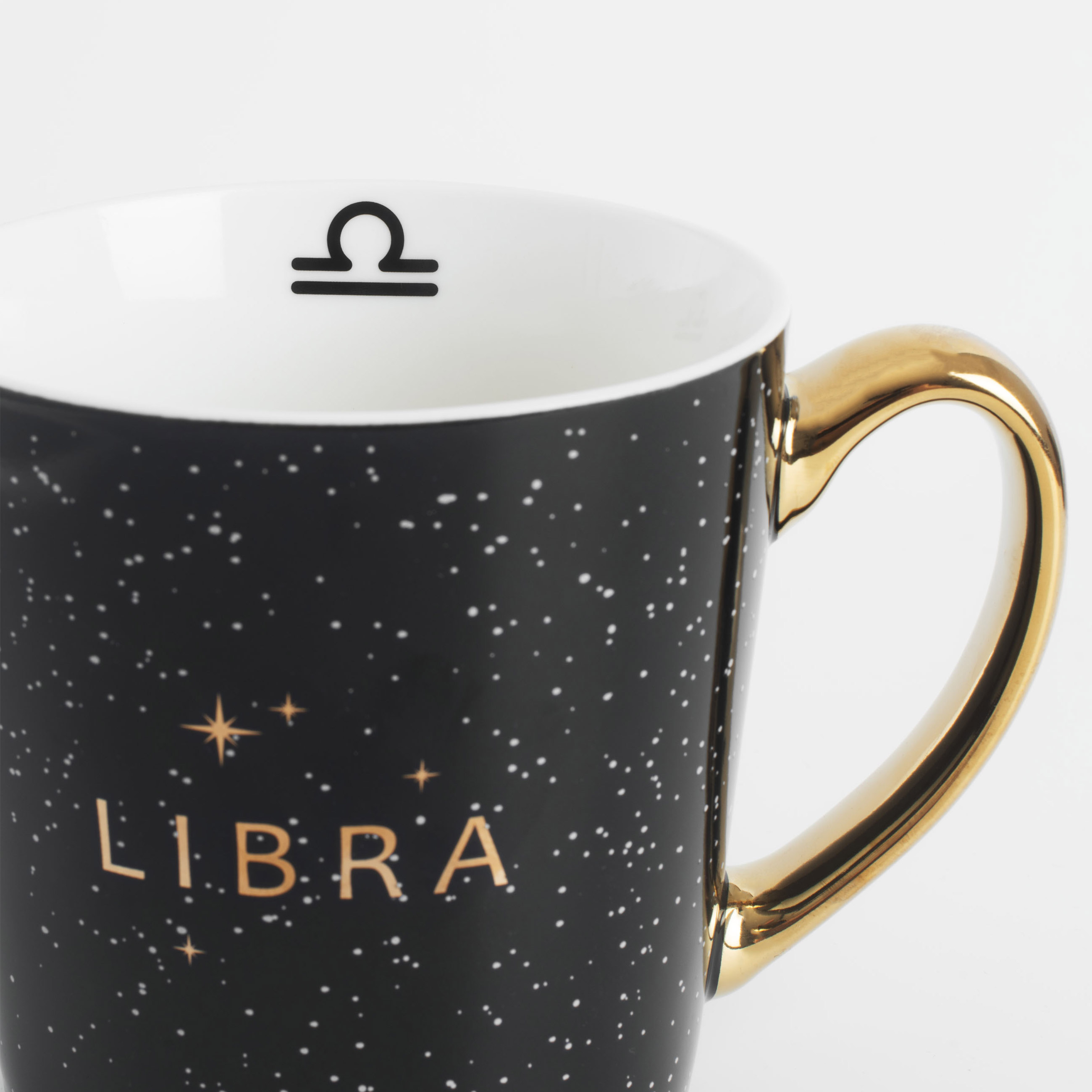 Кружка, 500 мл, фарфор N, черно-золотистая, Весы, Zodiac, image-3