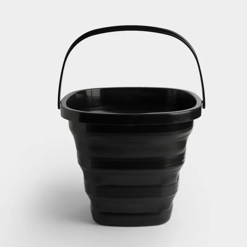 Ведро складное, 10 л, пластик/резина, квадратное, черное, Foldaway black ,image-0