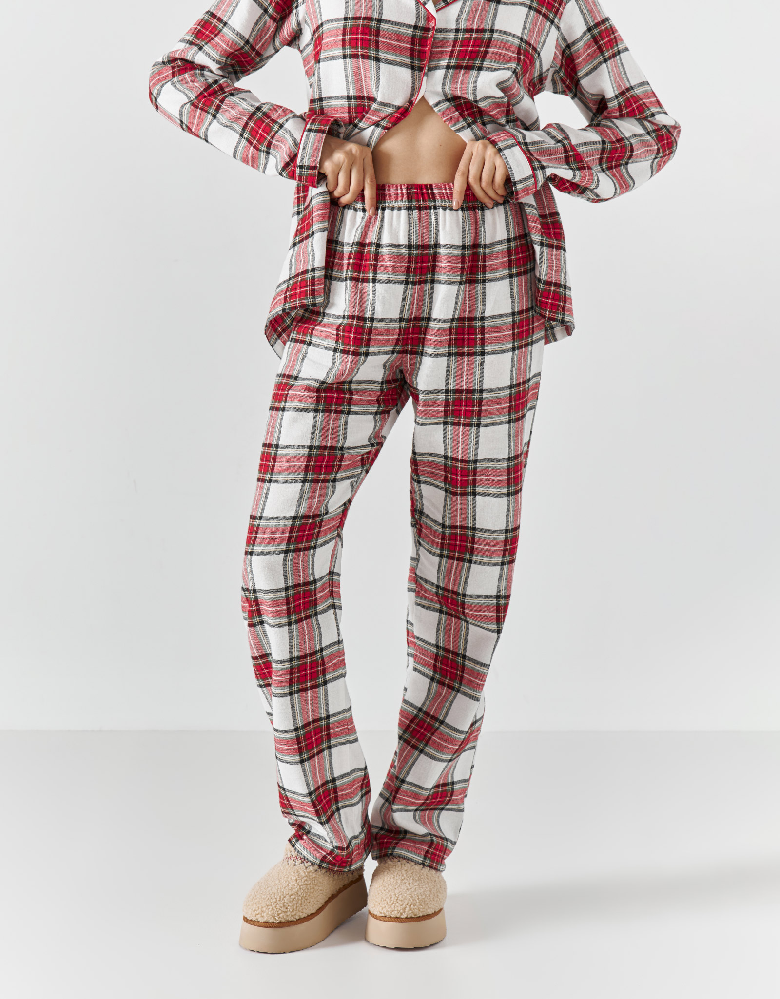 Костюм женский, с брюками, хлопок, красно-белый, Клетка, Patsy, image-6