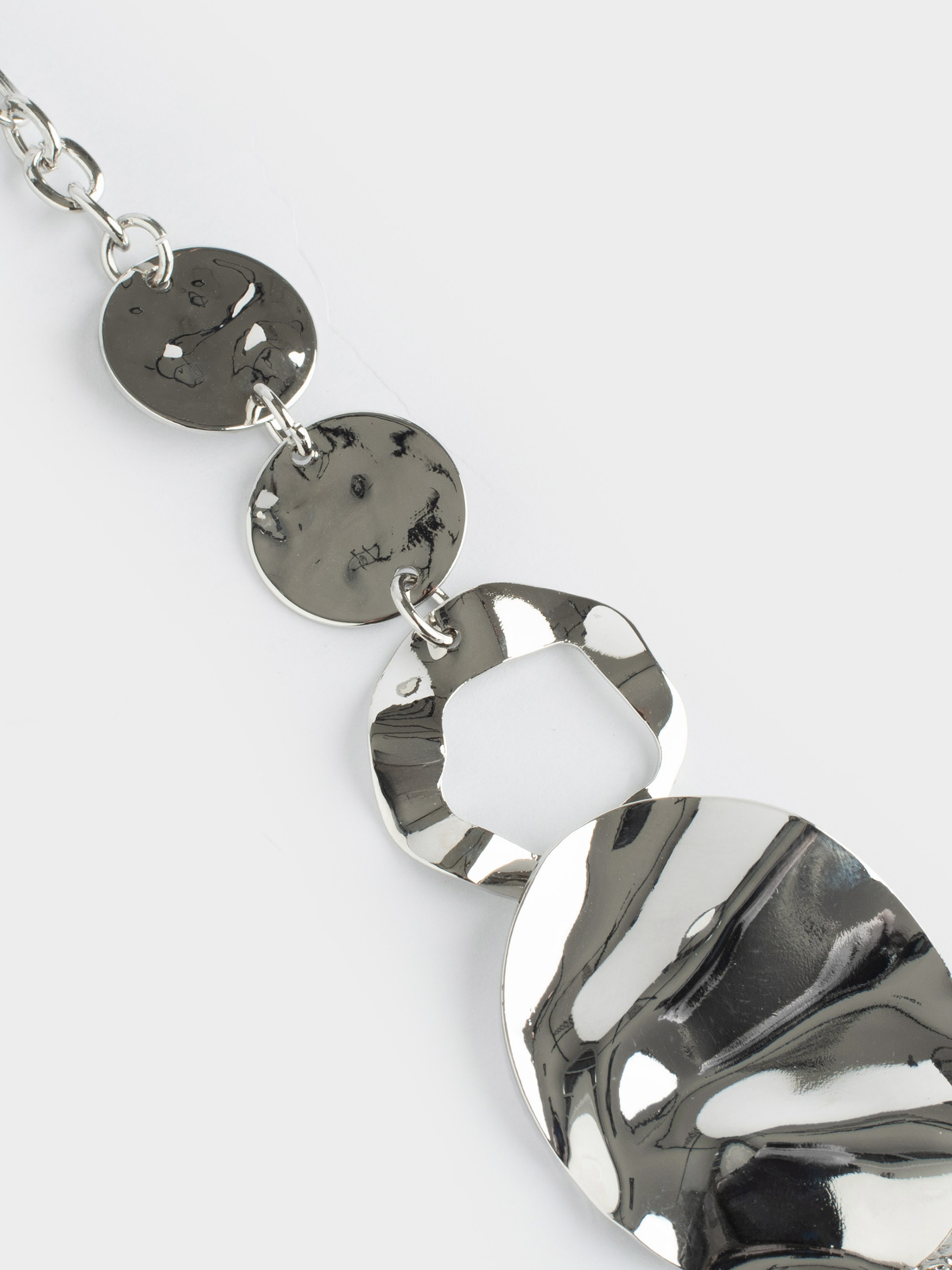 Колье, 52 см, металл, серебристое, Объемные круги, Jewelry, image-3