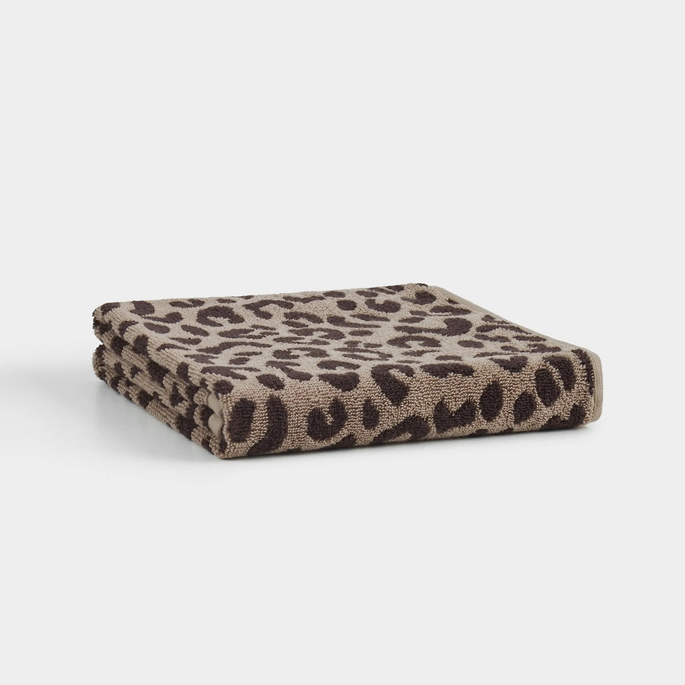 Сүлгі, 50х100 см, мақта, қоңыр, Леопард принті, Leopard cotton