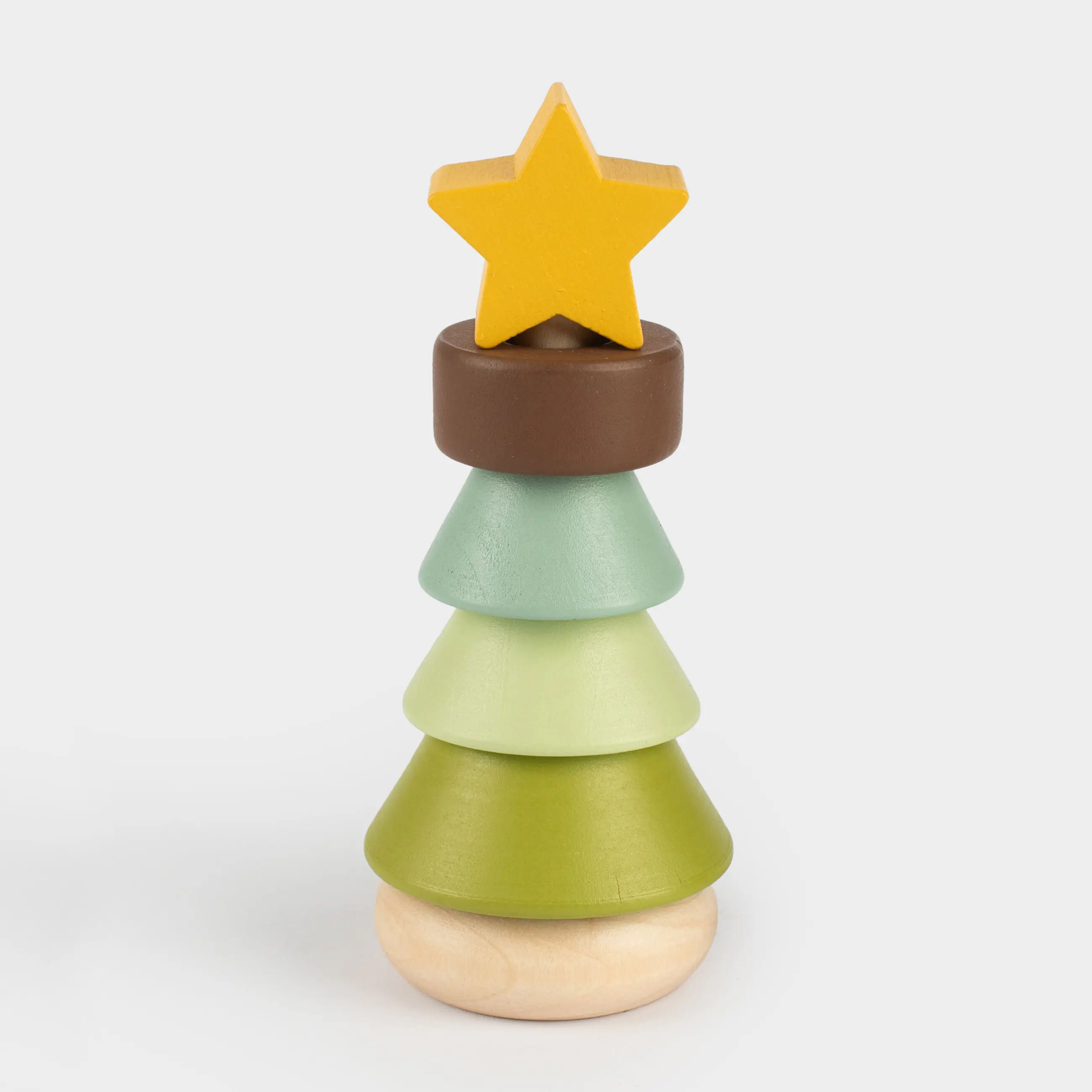 Дамытушы ойыншық, 12 см, 6 зат, ағаш, Шырша пирамидасы, Christmas