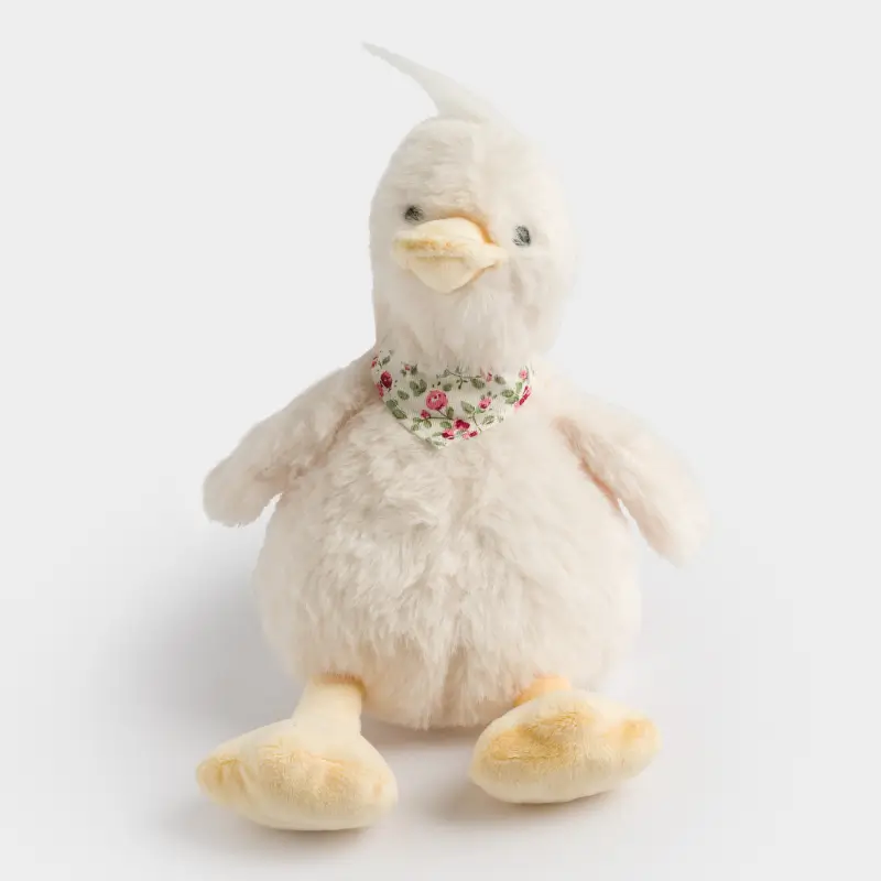 Игрушка, 19 см, мягкая, полиэстер, белая, Утенок, Duck toy ,image-0