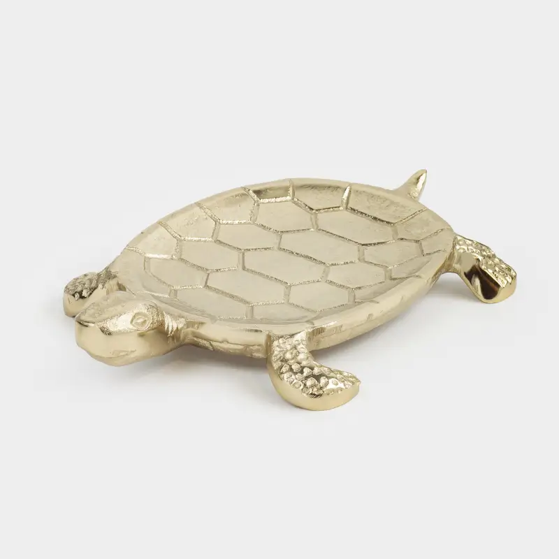 Блюдо декоративное, 26х14 см, металл, золотистое, Черепаха, Grand turtle ,image-0