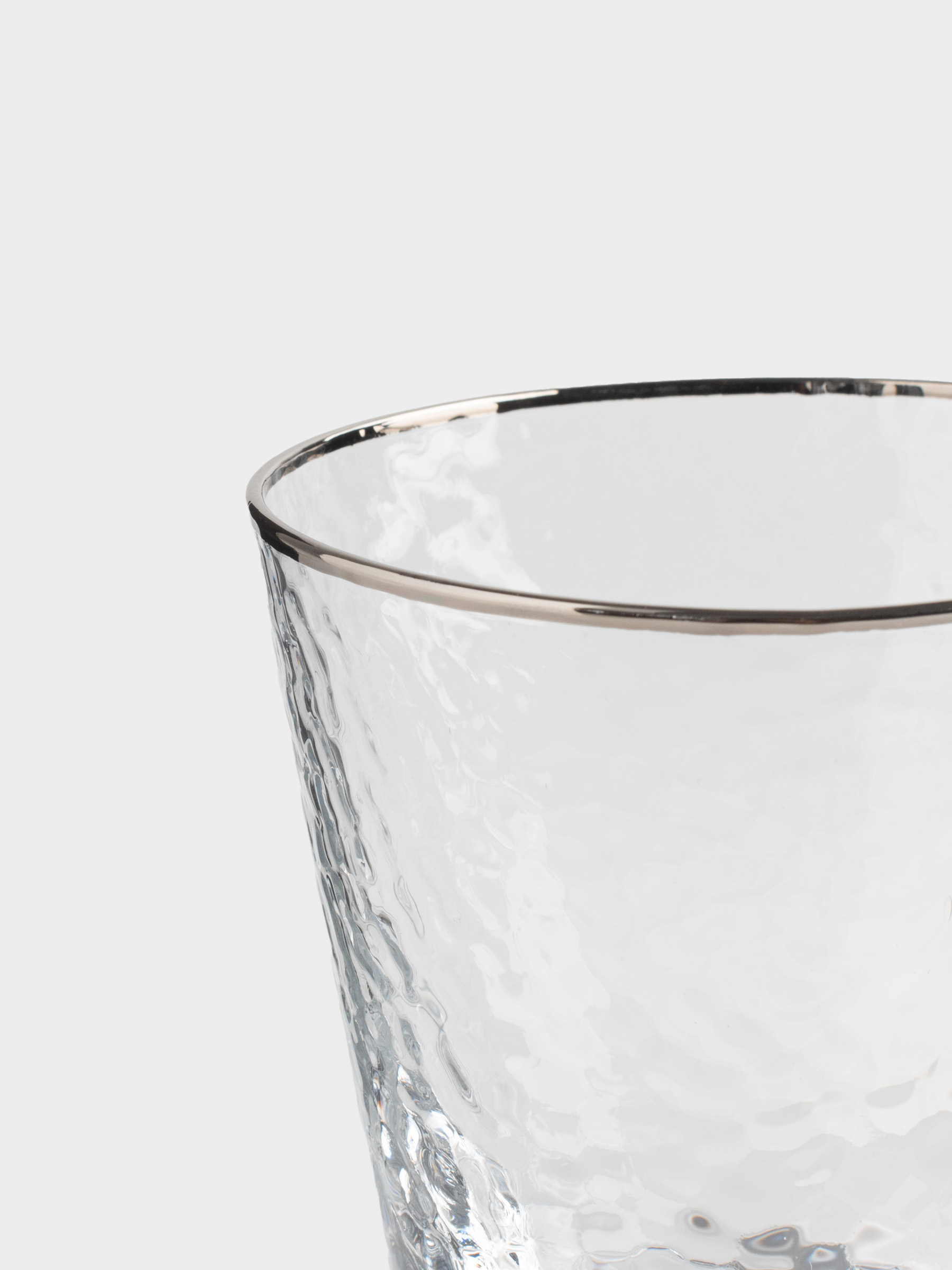 Стакан для виски, 10 см, 270 мл, стекло, с серебристым кантом, Ripply silver, image-4