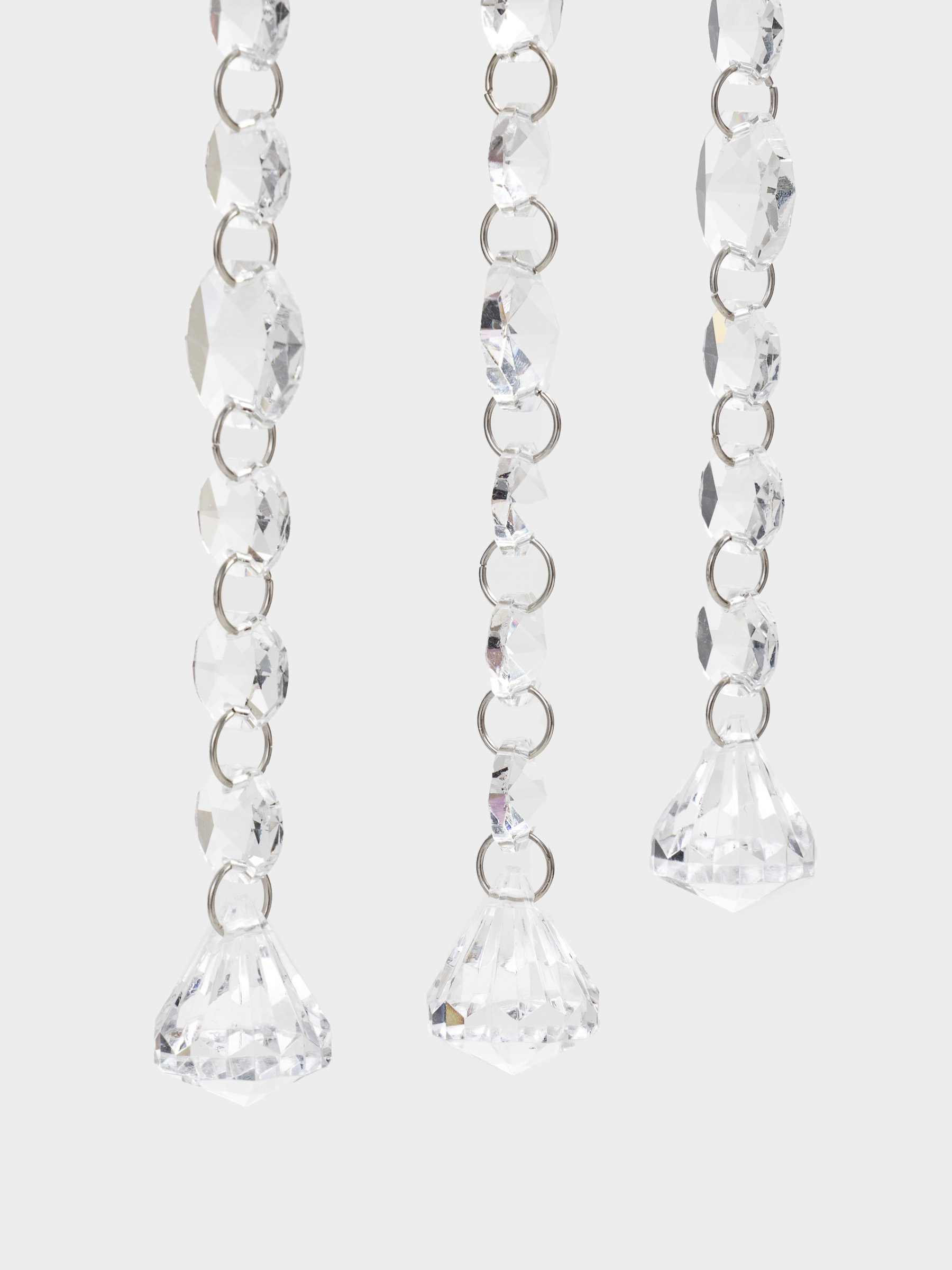 Ветка декоративная, 55 см, стекло, Серебристые кристаллы, Crystal decor, image-2